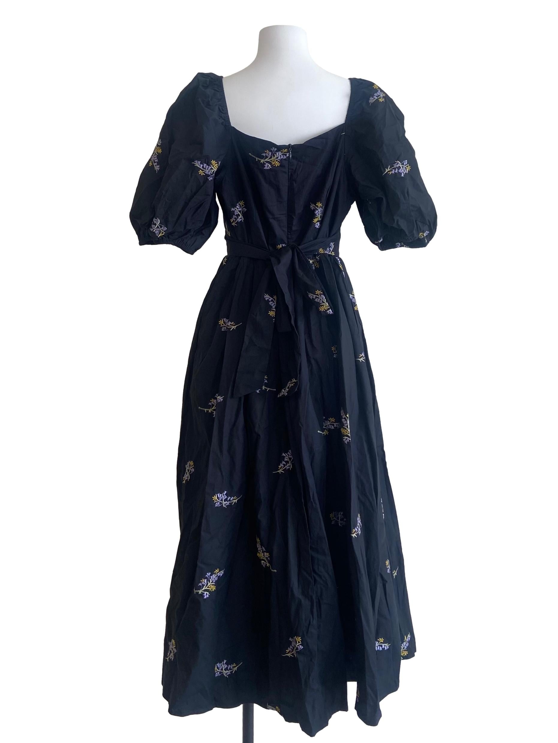 Spruce Blue Floral Wrap Empire Dress TWL