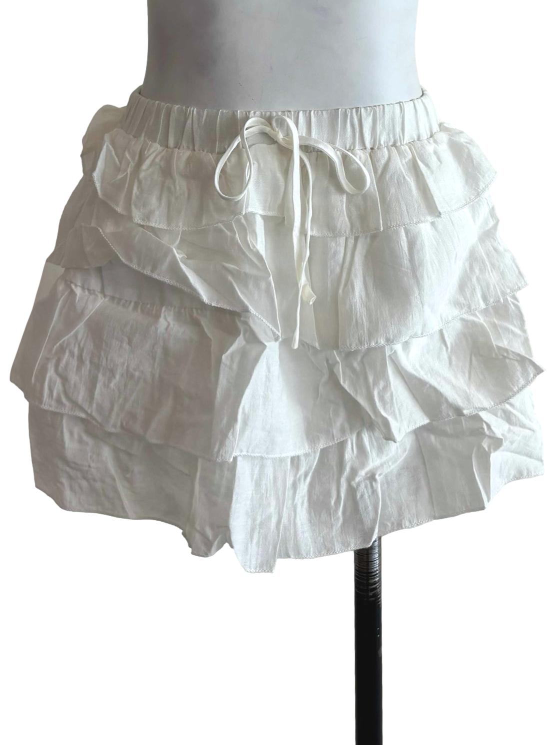 White Chiara Tiered Skorts