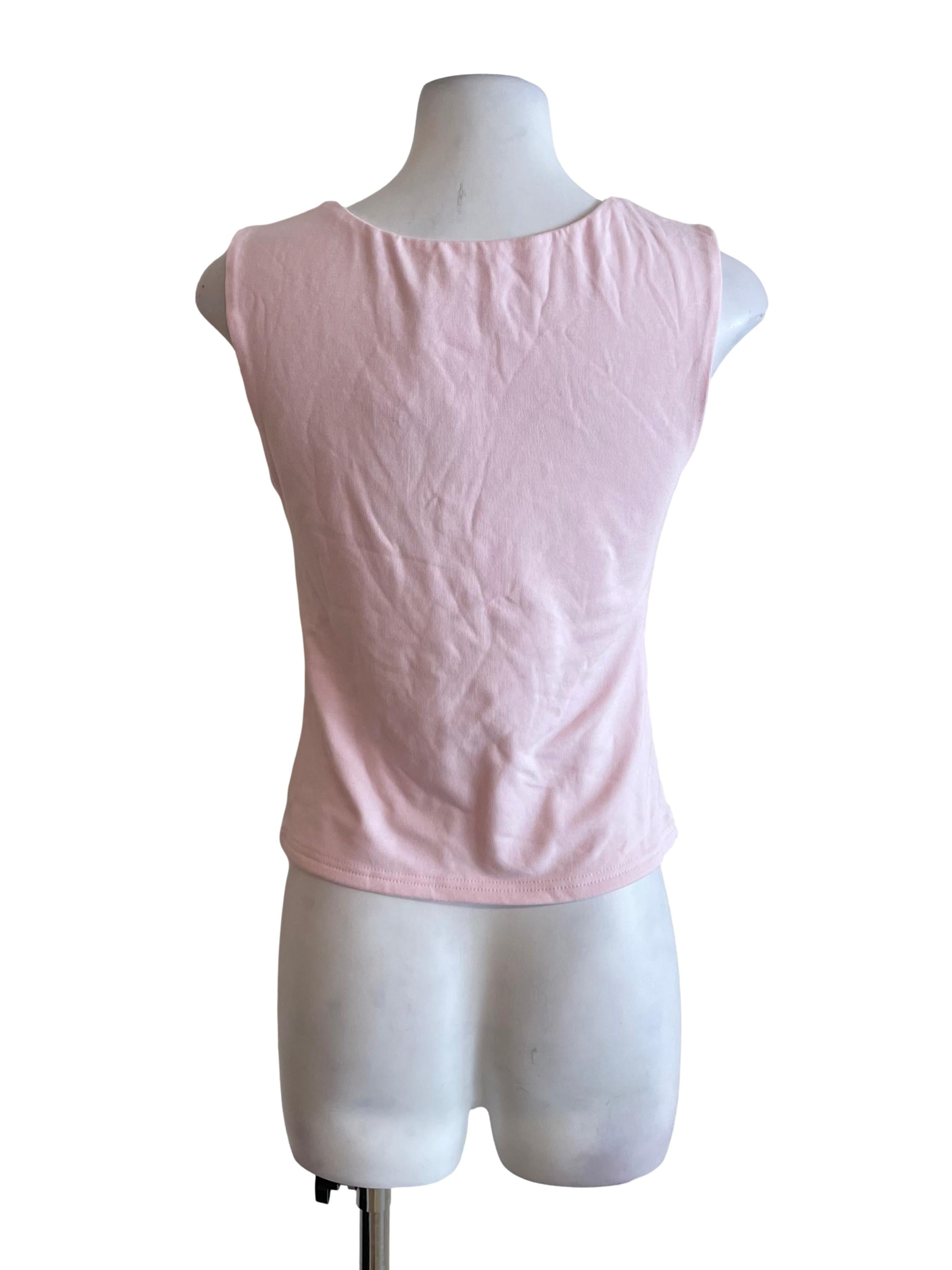 Baby Pink Square Neck Top