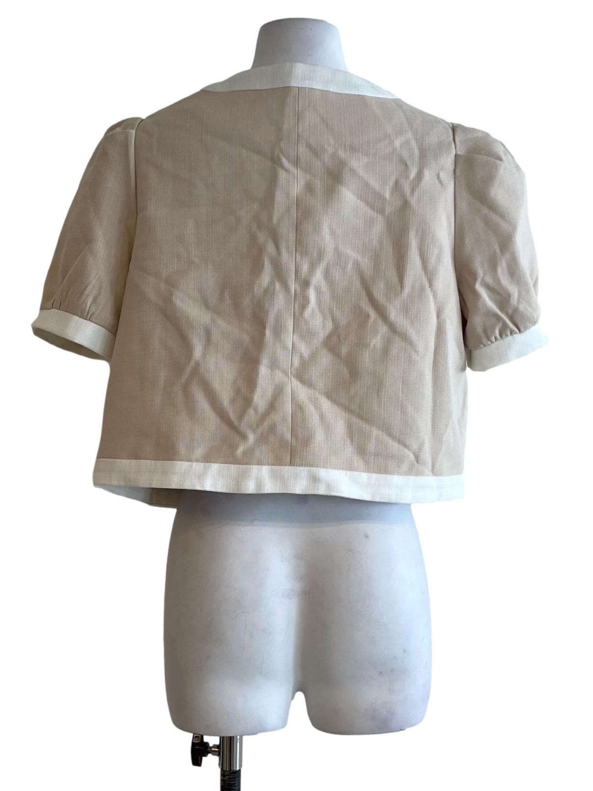 Beige V-Neckline Blouse