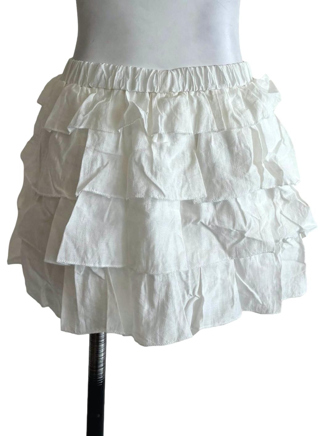 White Chiara Tiered Skorts