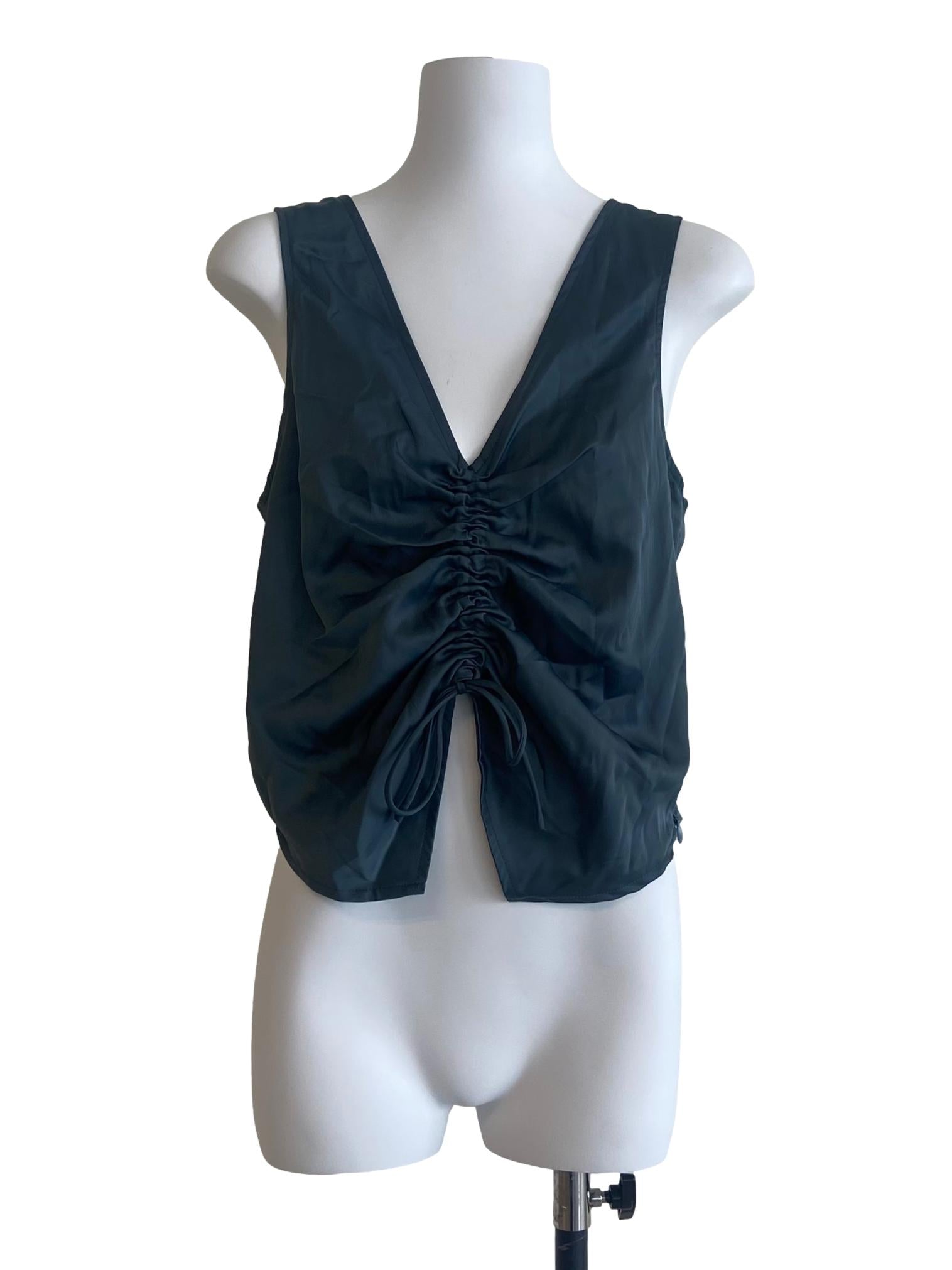Ocean Blue Sleeveless Crop Top