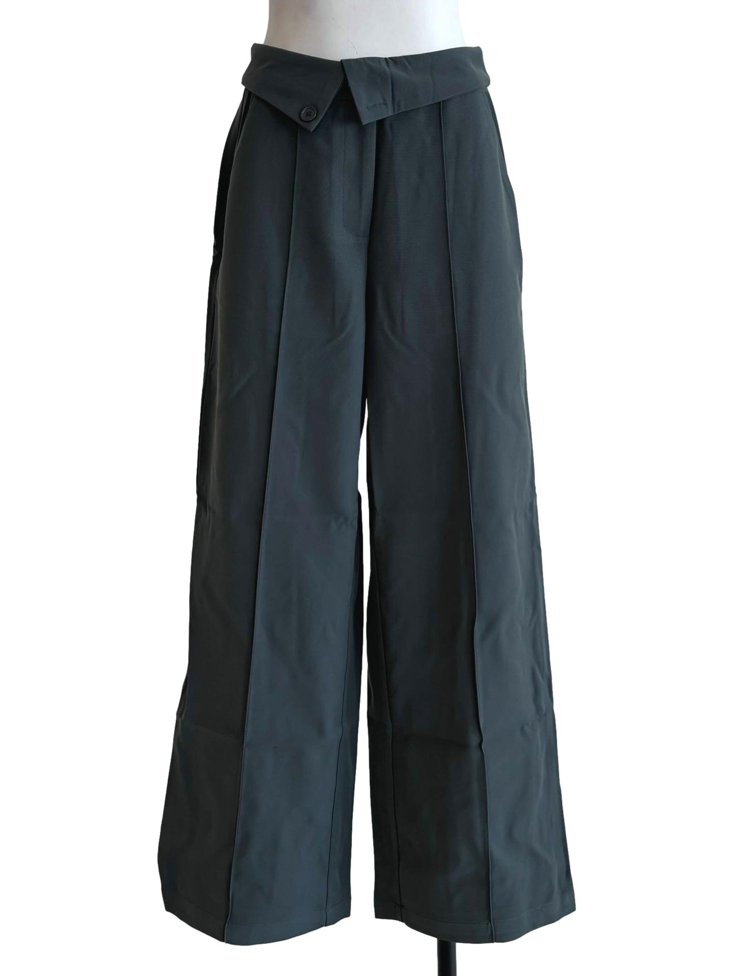 Green Carson Fold Over Waist Pants