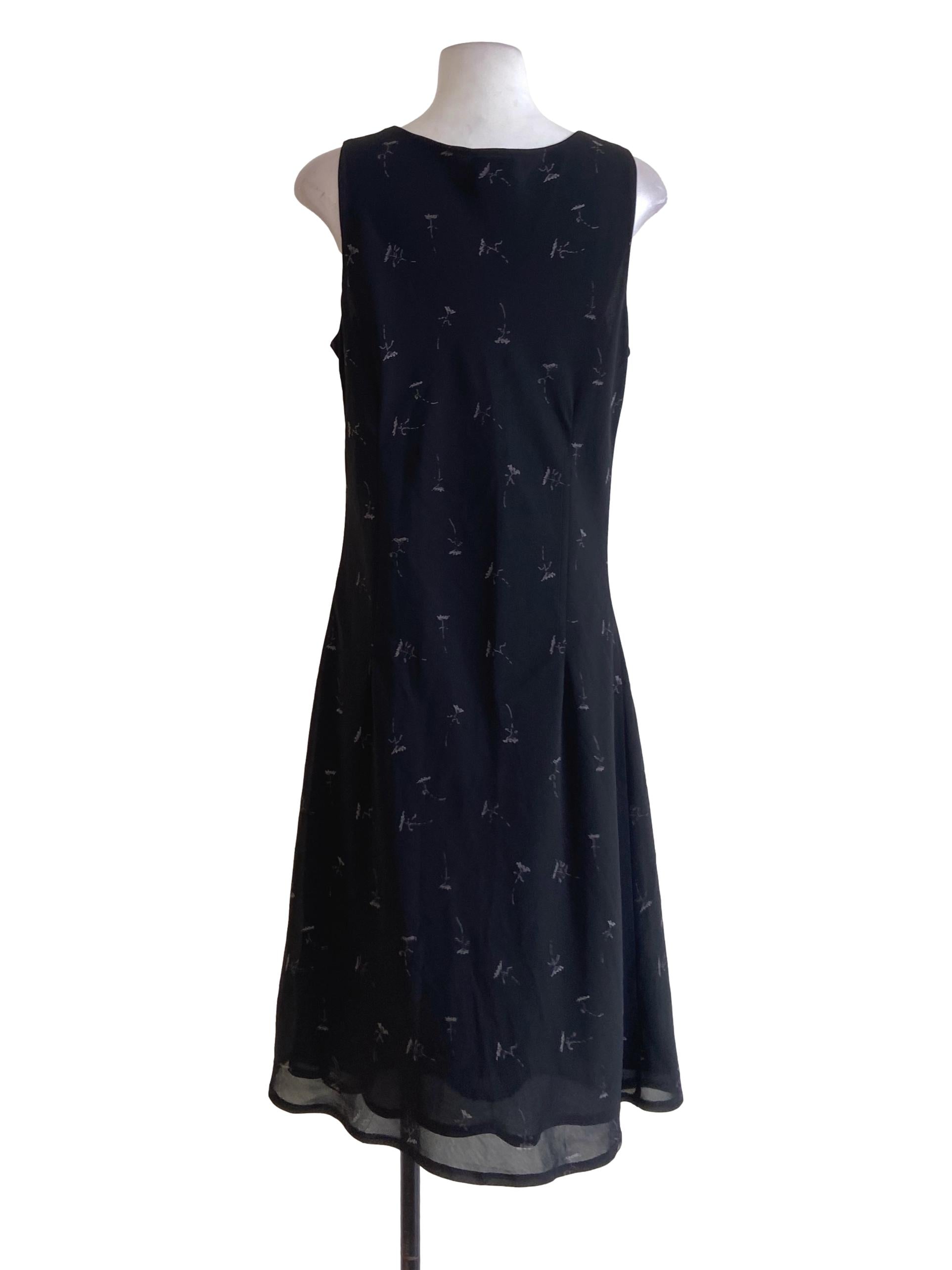 Black Floral Sleeveless Slip Dress