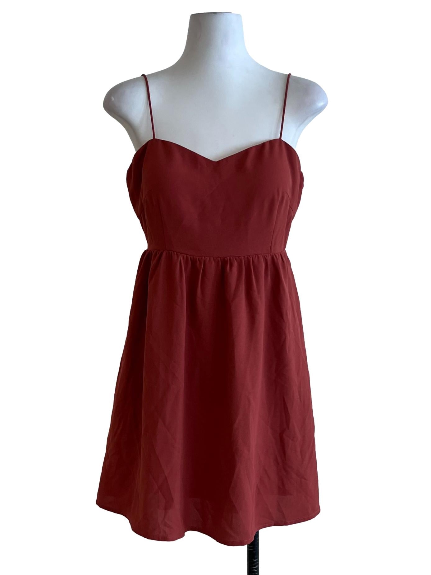 Blood Red Sweetheart Neckline Sun Dress
