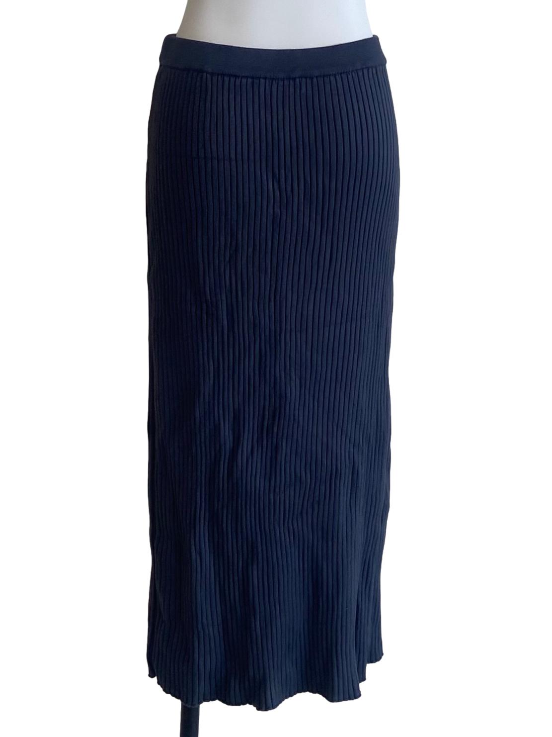 Stone Blue Pencil Stripe Slit Skirt