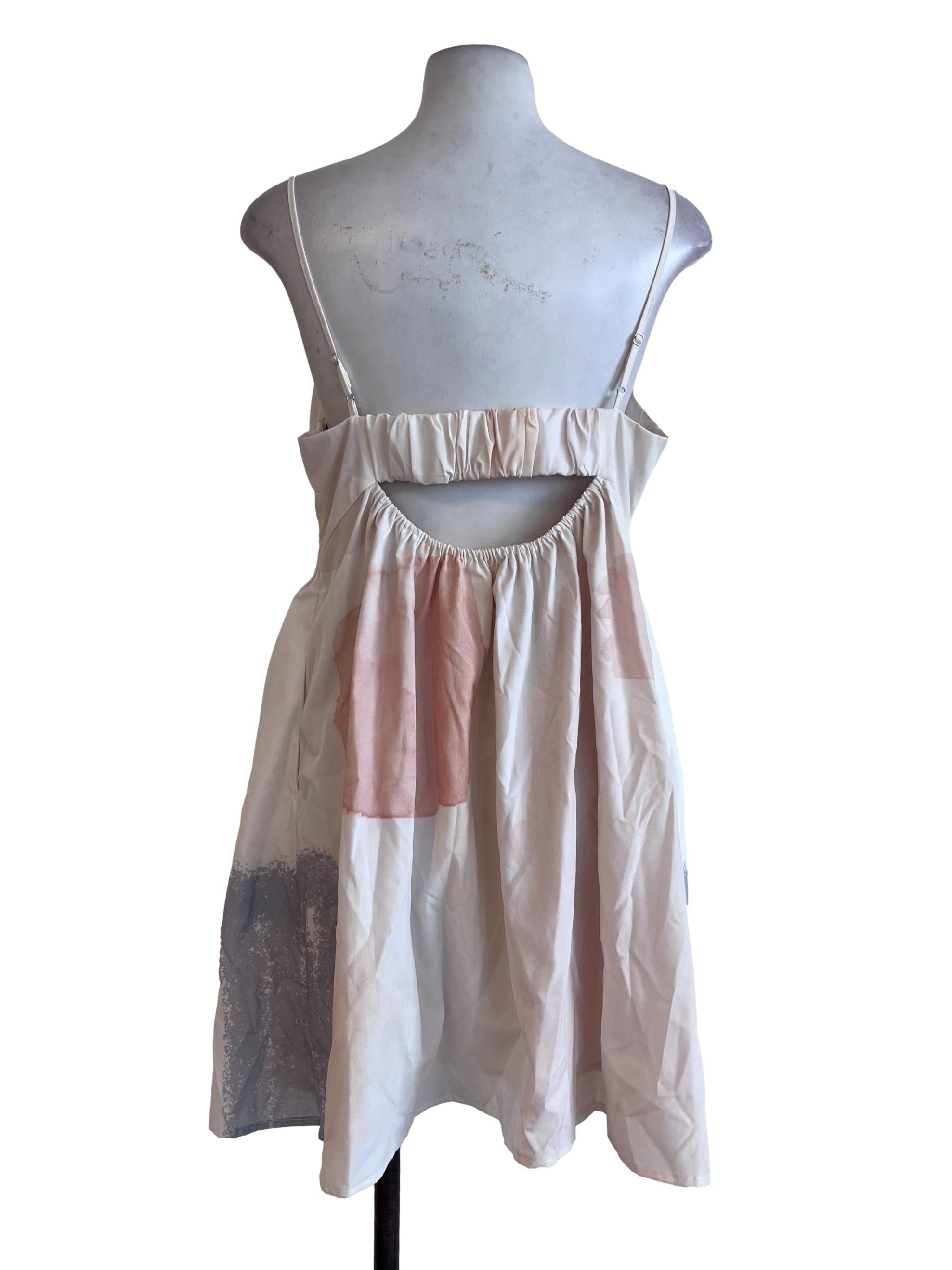 White Based Multicolour Pattern Dress TWL