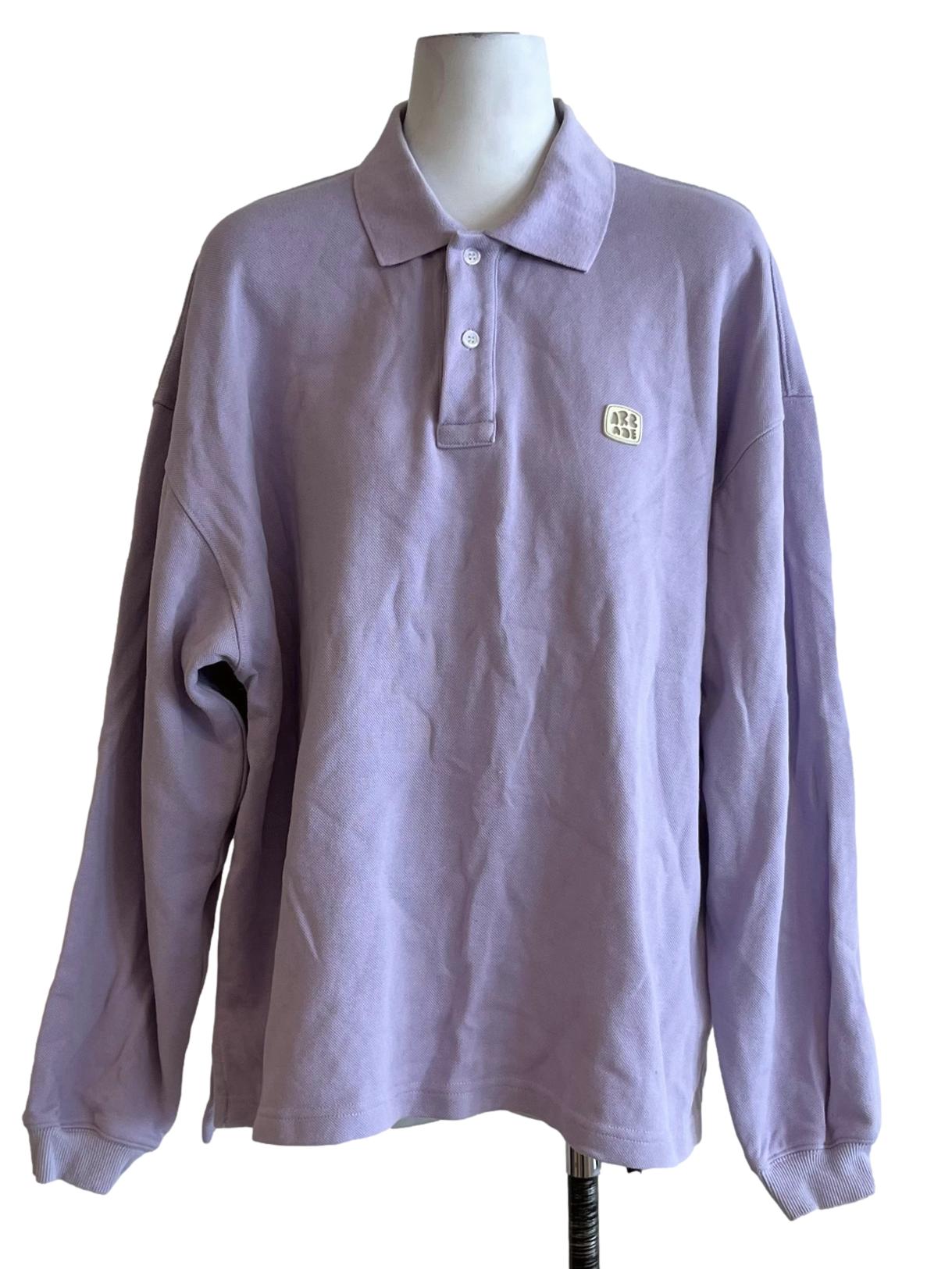 Lilac Purple Long Sleeve Polo Top