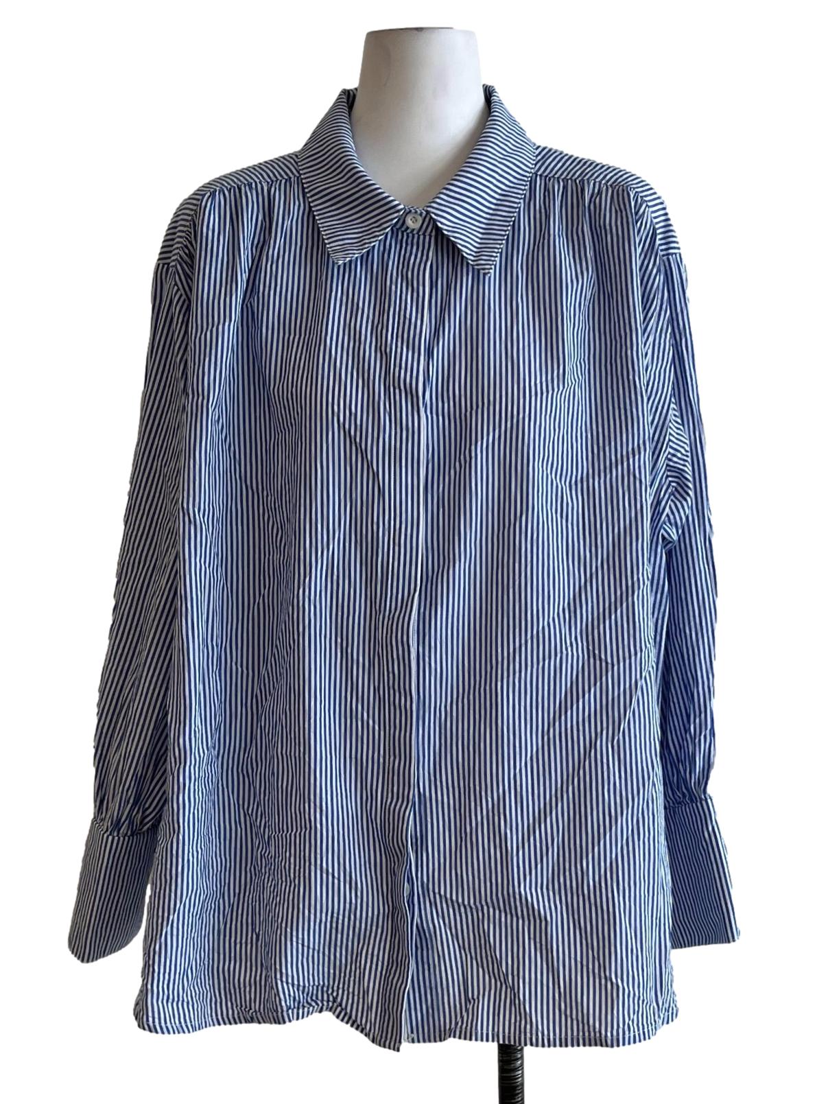 Navy Blue Bengal Stripe Blouse