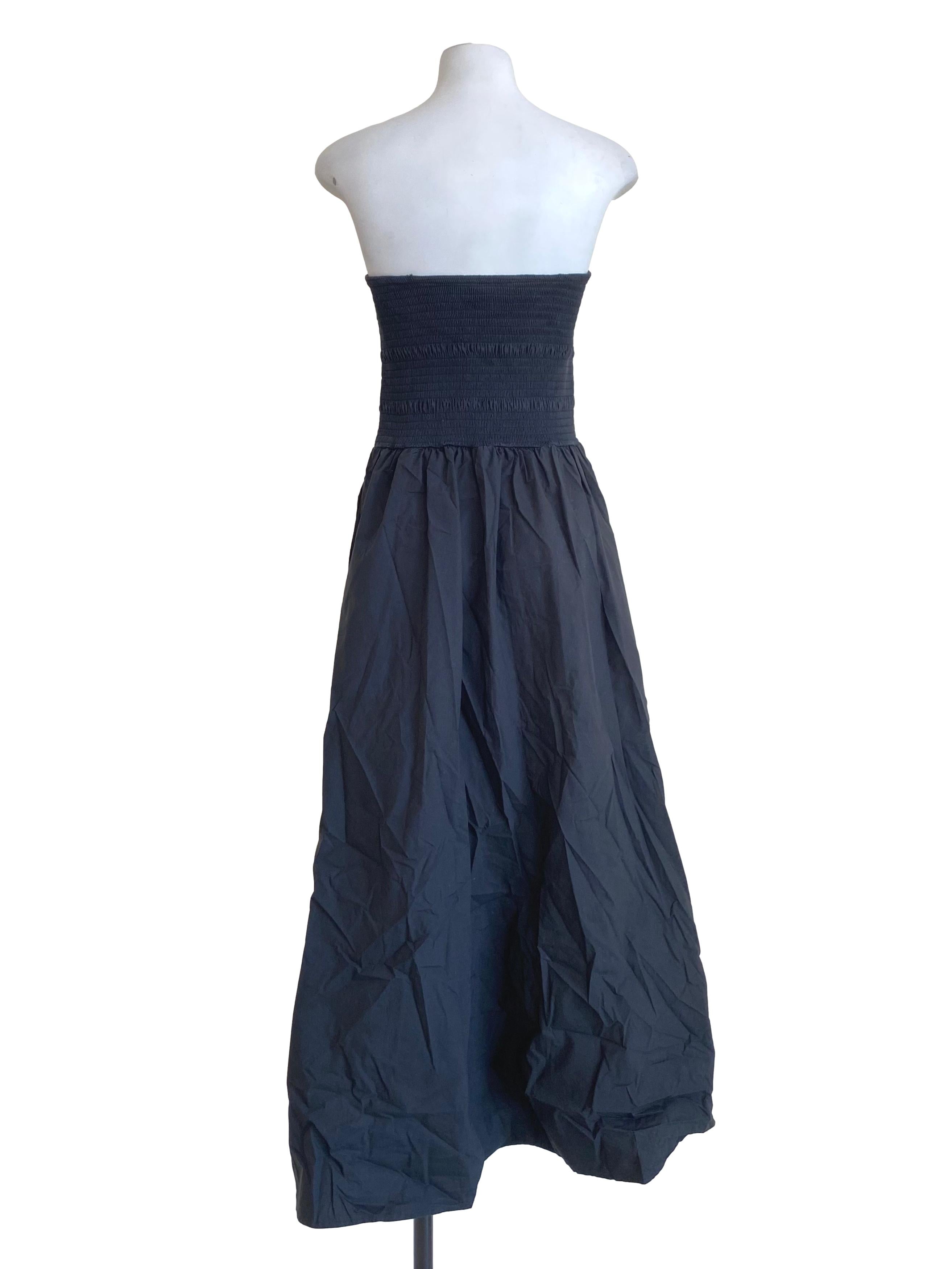 Black Princess Shirred Tube Dress