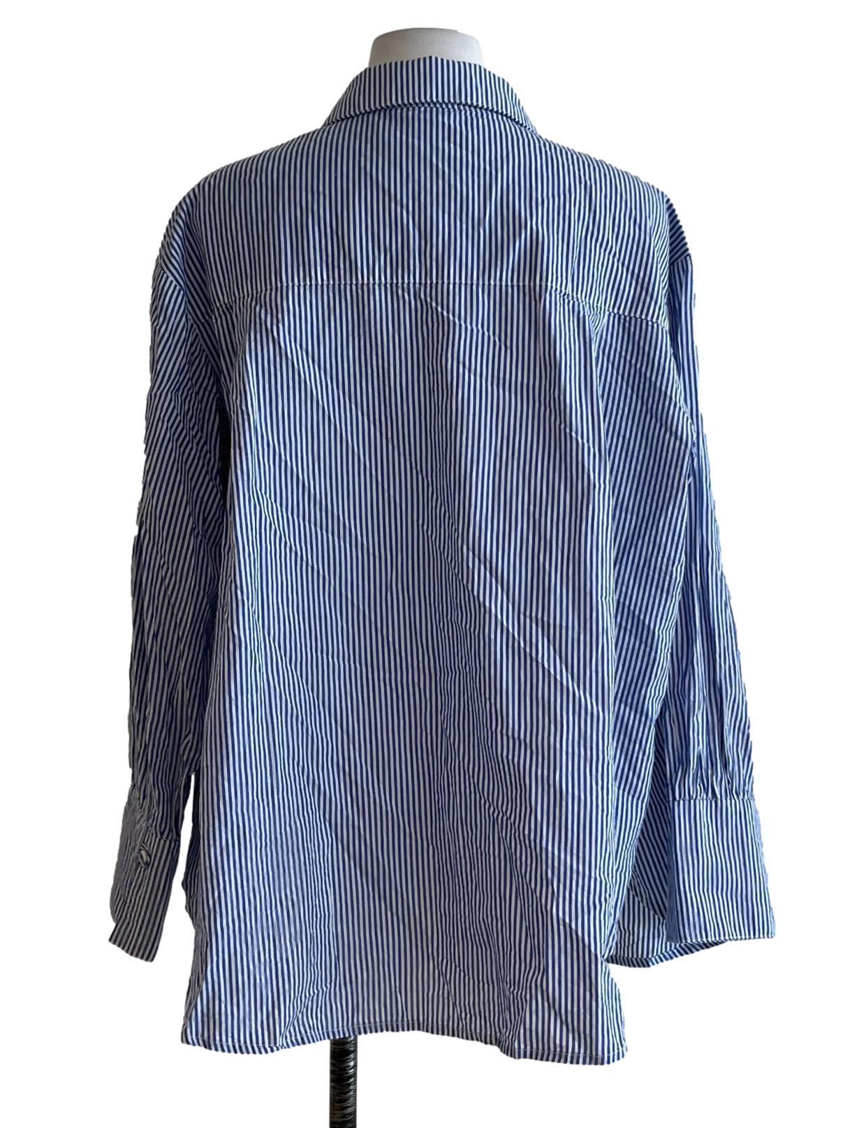 Navy Blue Bengal Stripe Blouse
