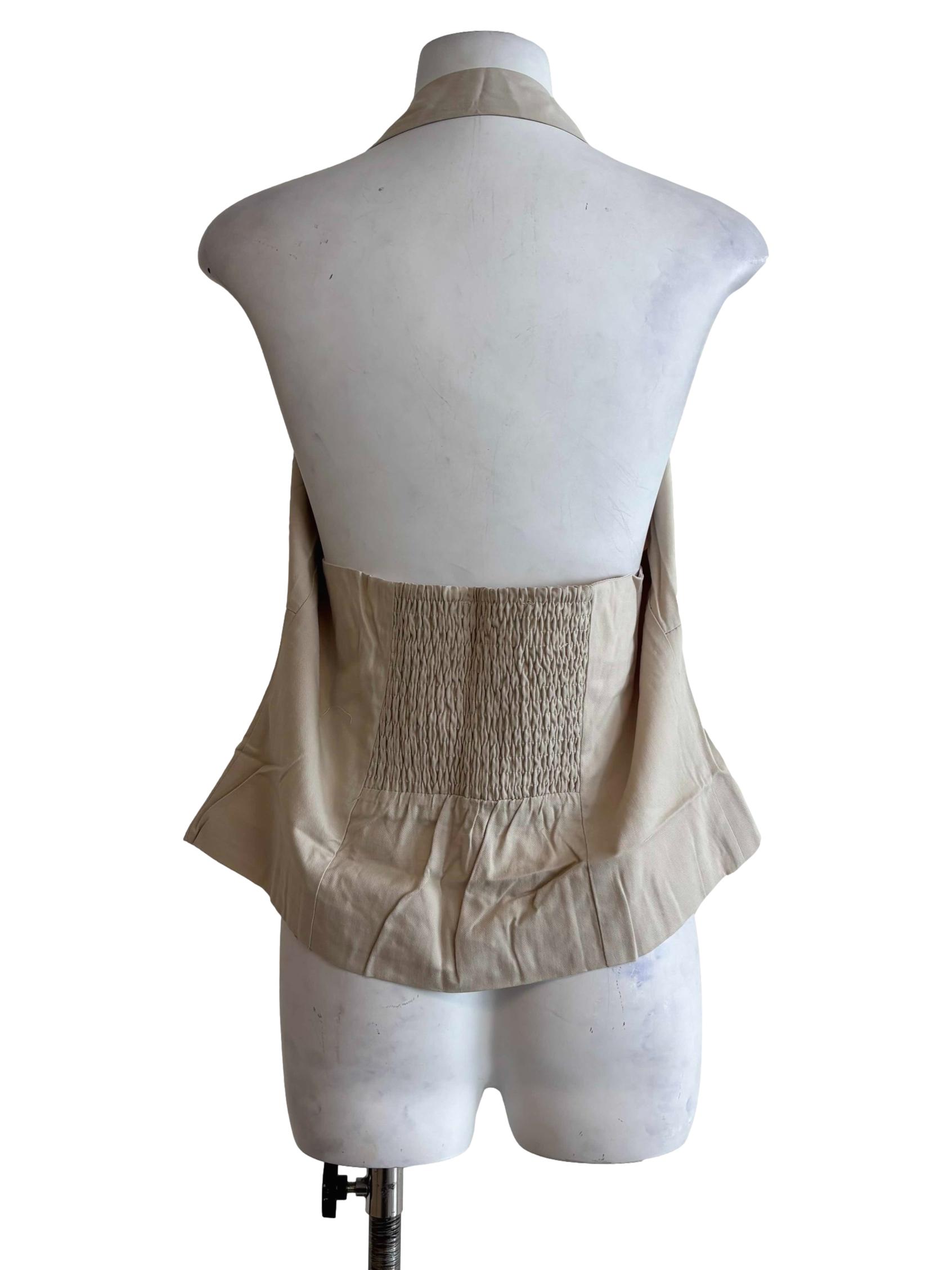 Beige Jaime Hook Front Halter Top