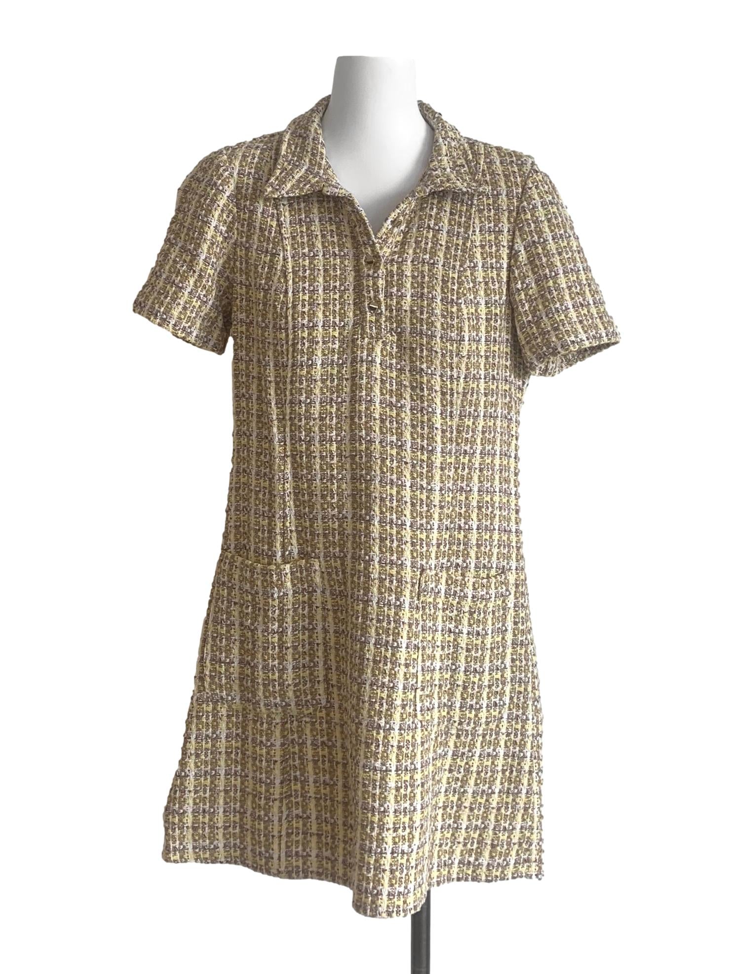 Hazelnut Beige Tweed Dress