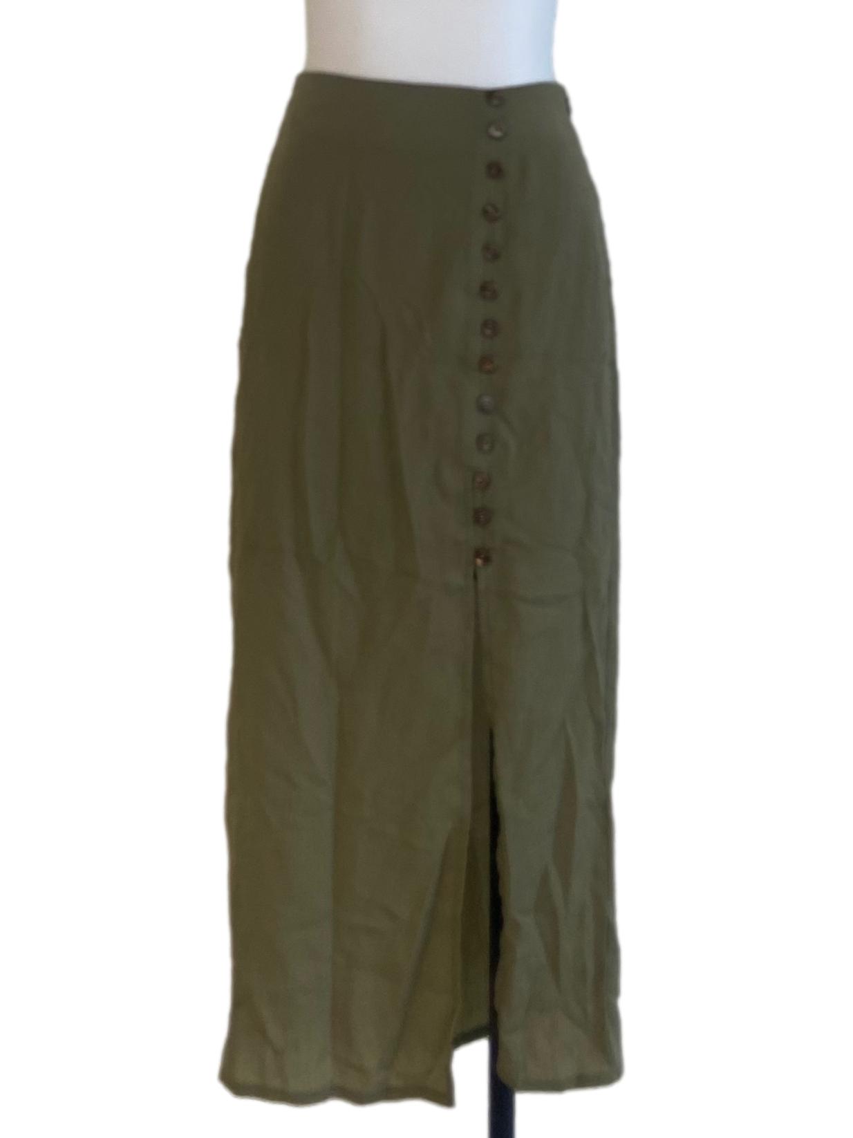 Pear Green Slit Tube Skirt