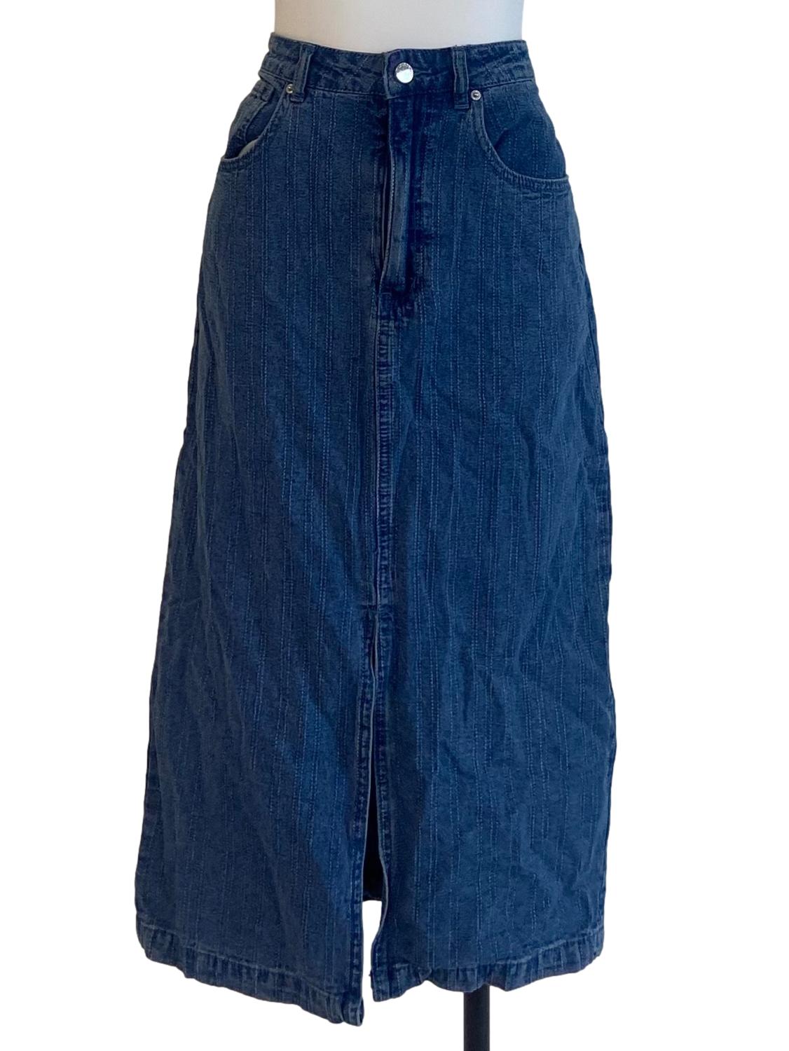 Blue Slit Jeans Skirt LB