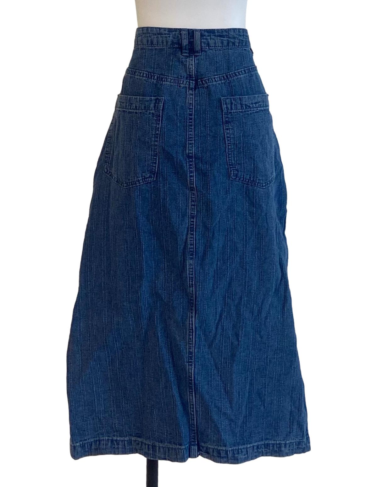 Blue Slit Jeans Skirt LB