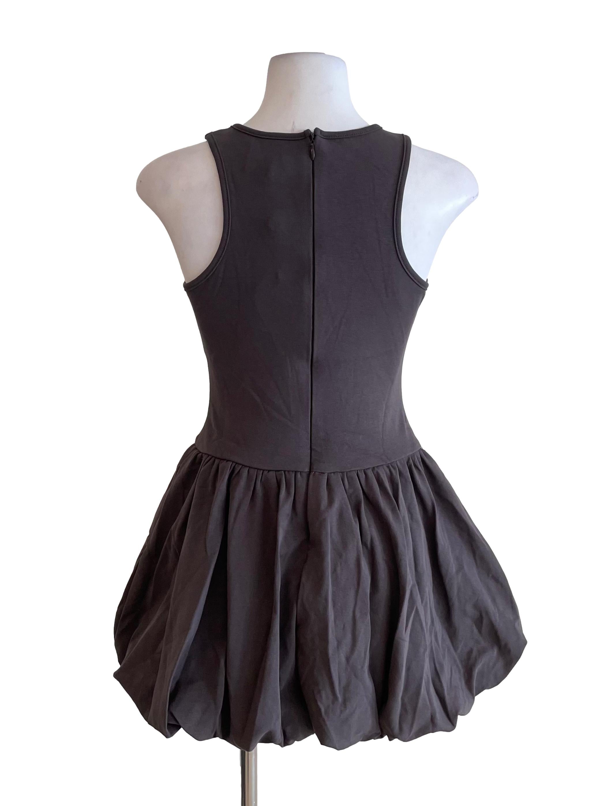Dark Wood Flower Bud Tank Top Dress