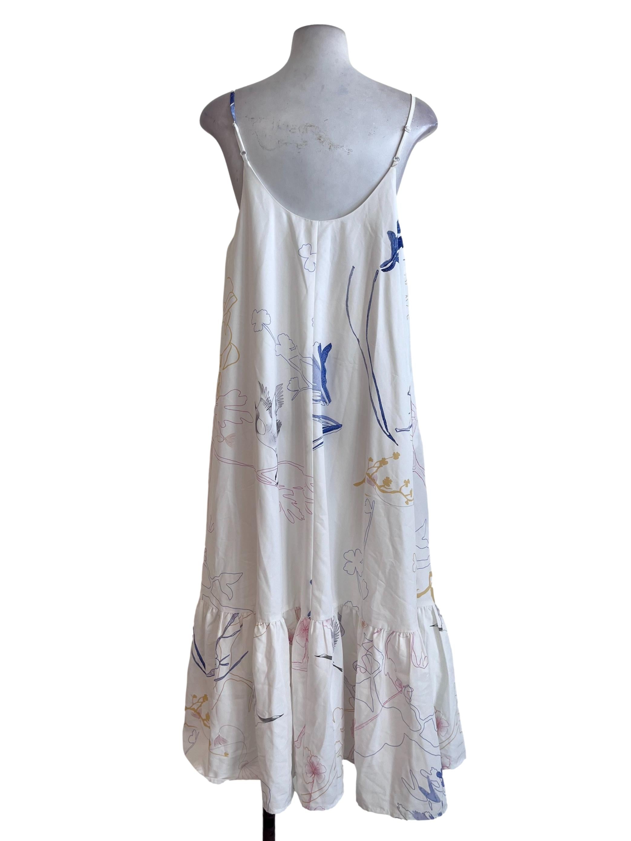 White Based Flower Patterned Dress LB
