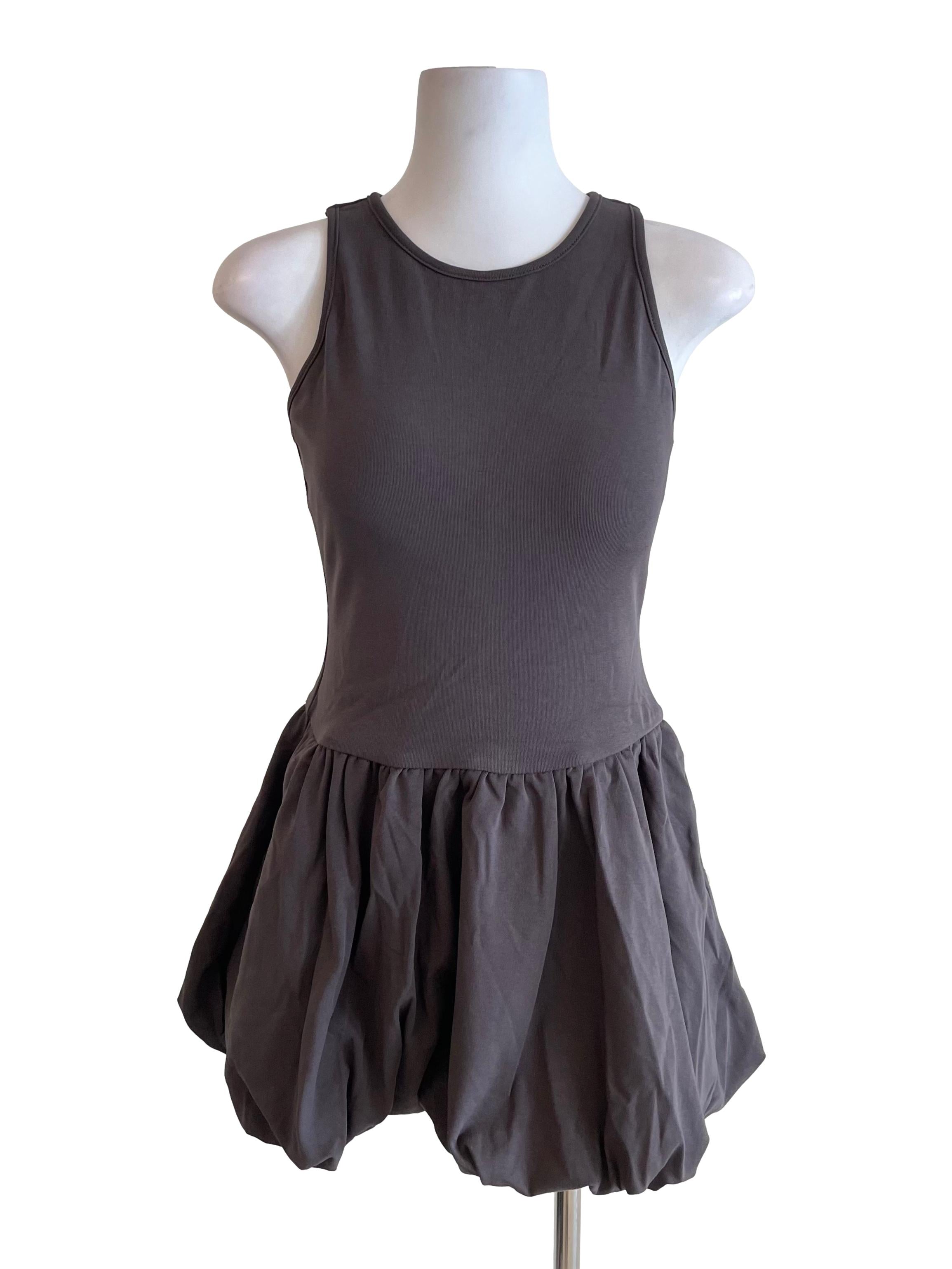 Dark Wood Flower Bud Tank Top Dress