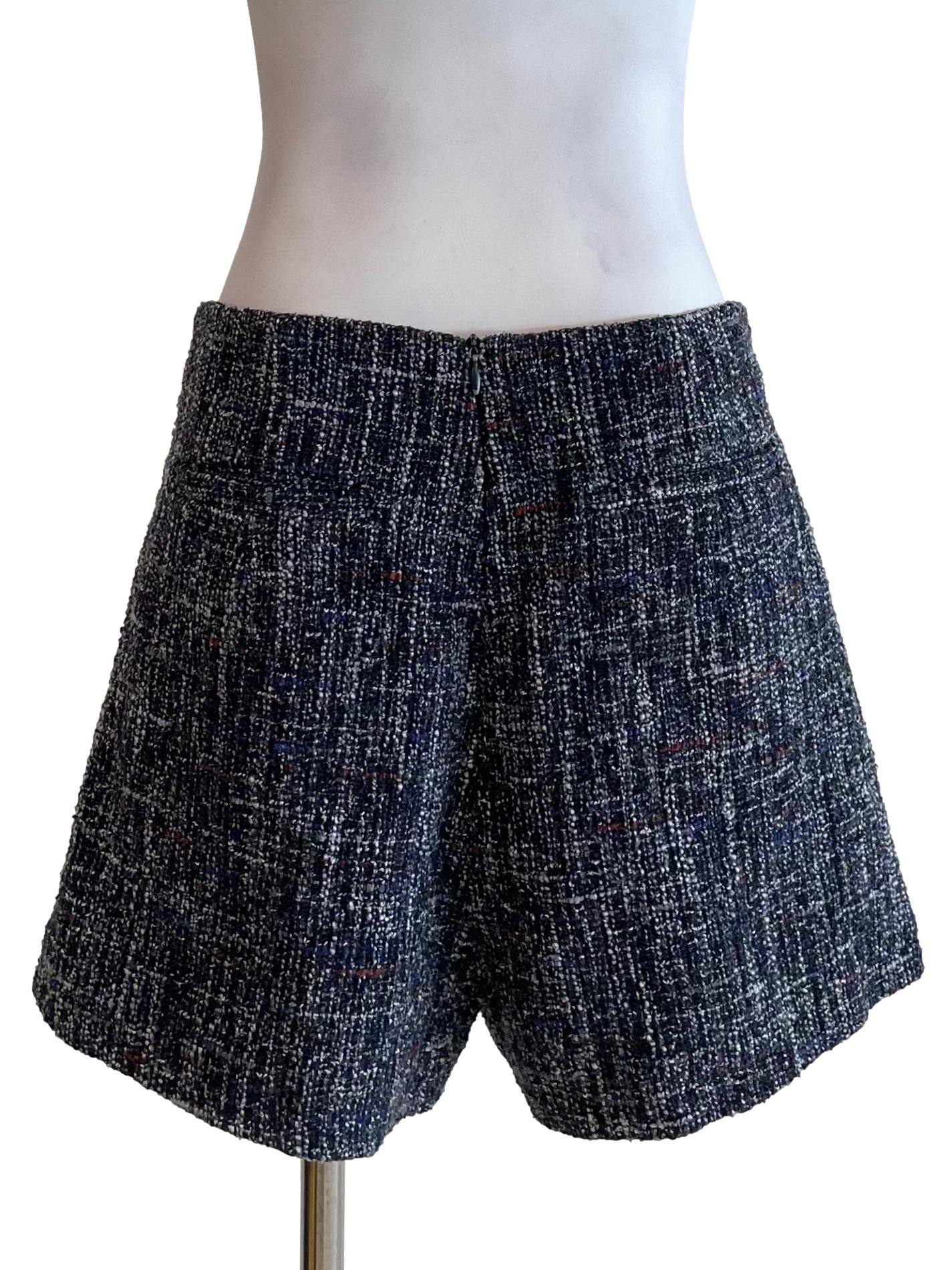 Slate Tweed High Waist Shorts