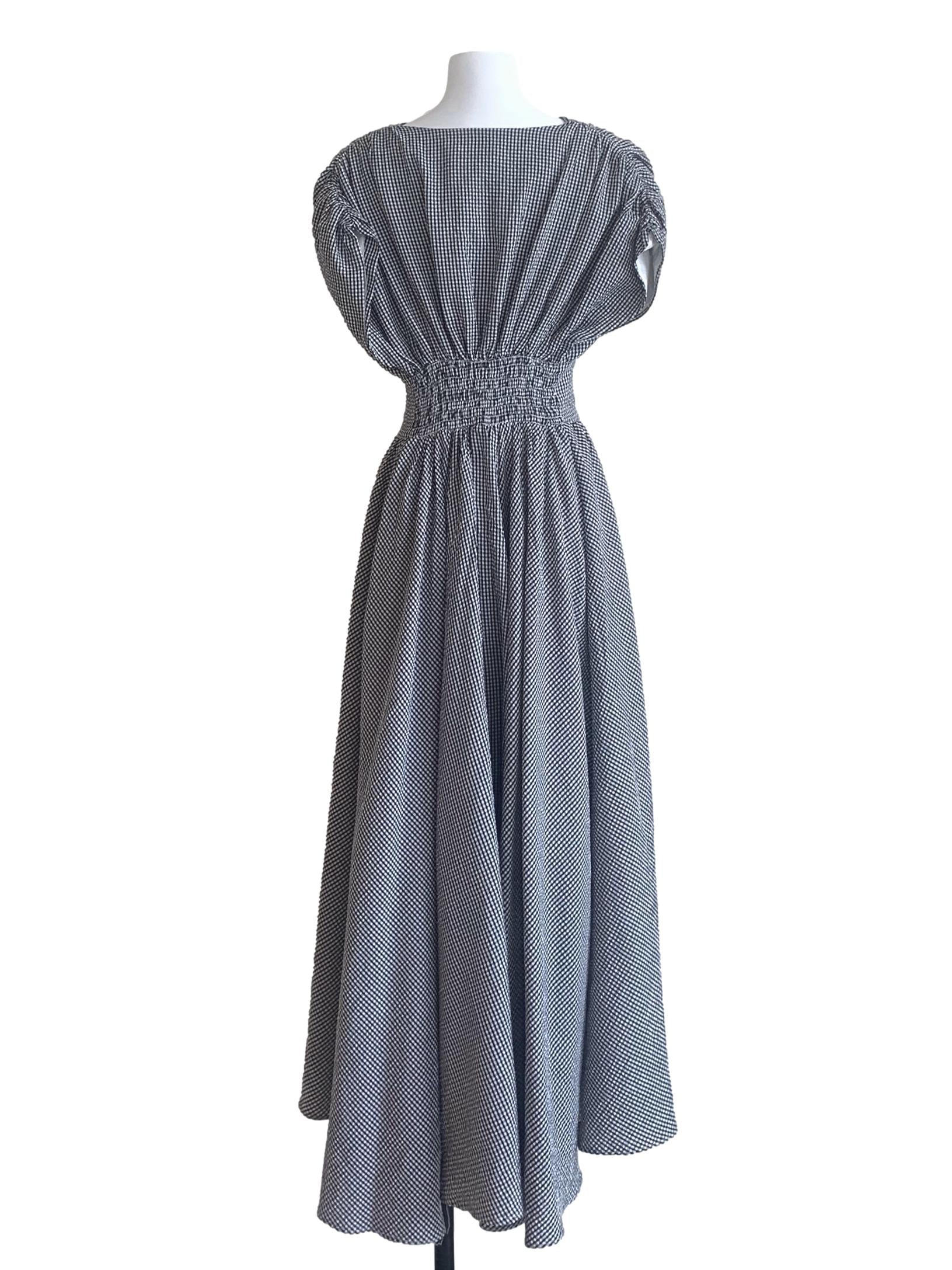 Black Gingham Pattern Dress