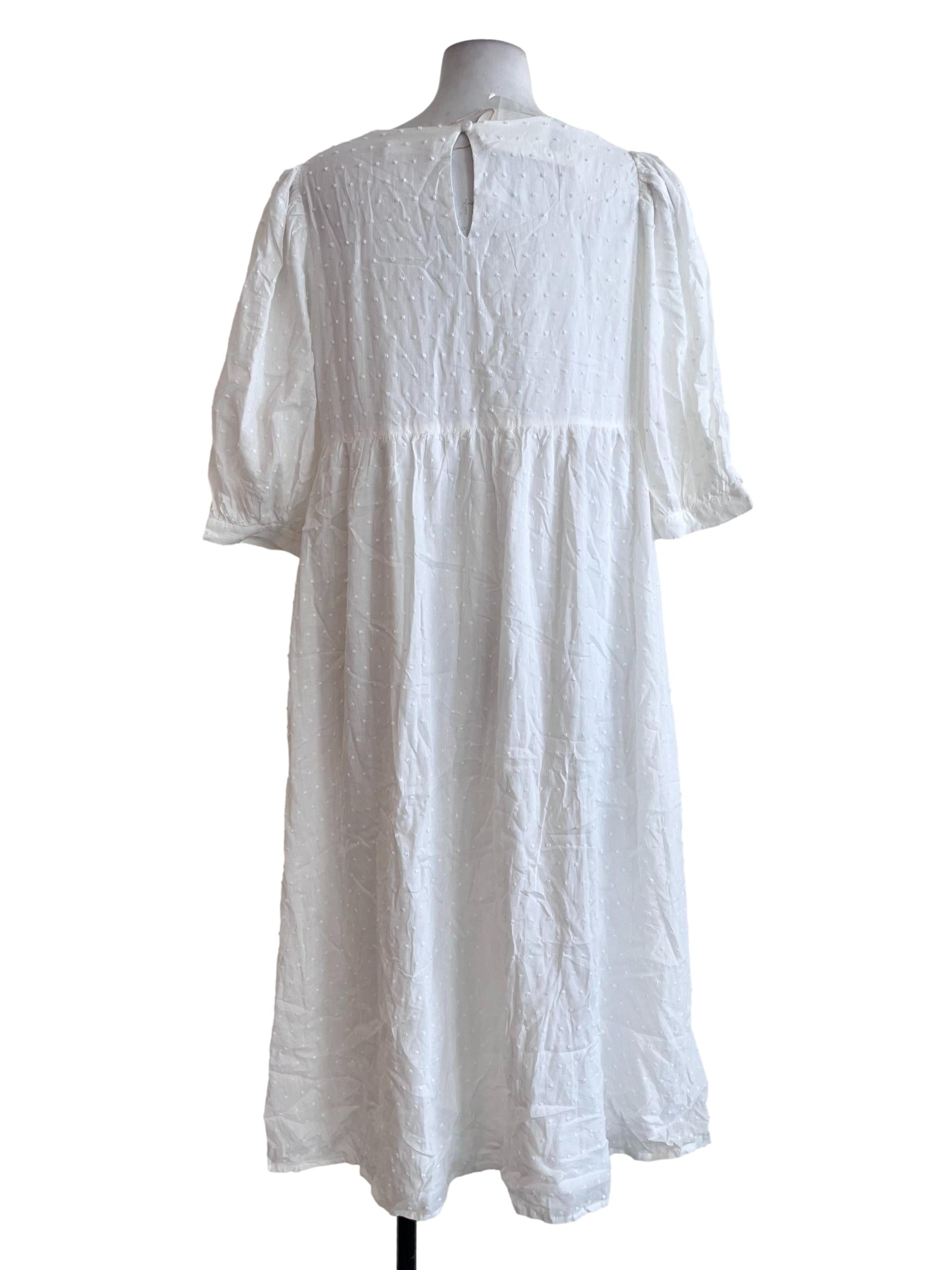 White Puff Sleeves Dress TCL