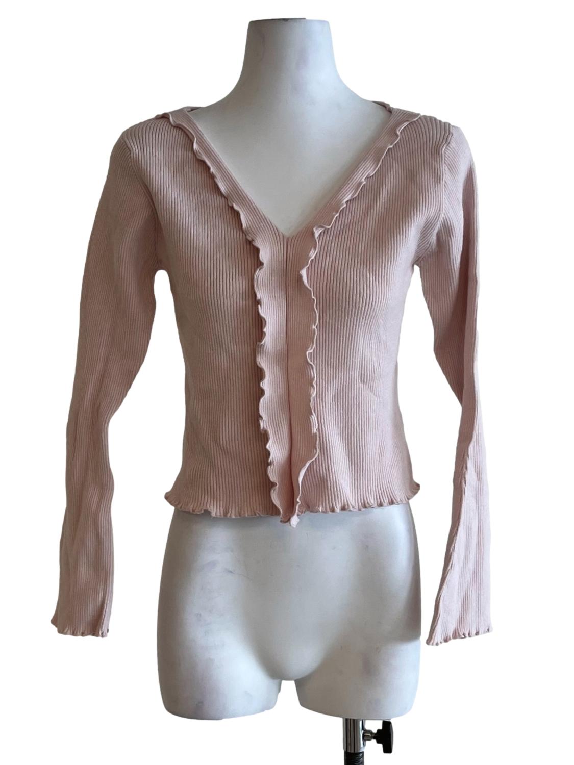 Blush Pink V-Neckline Blouse