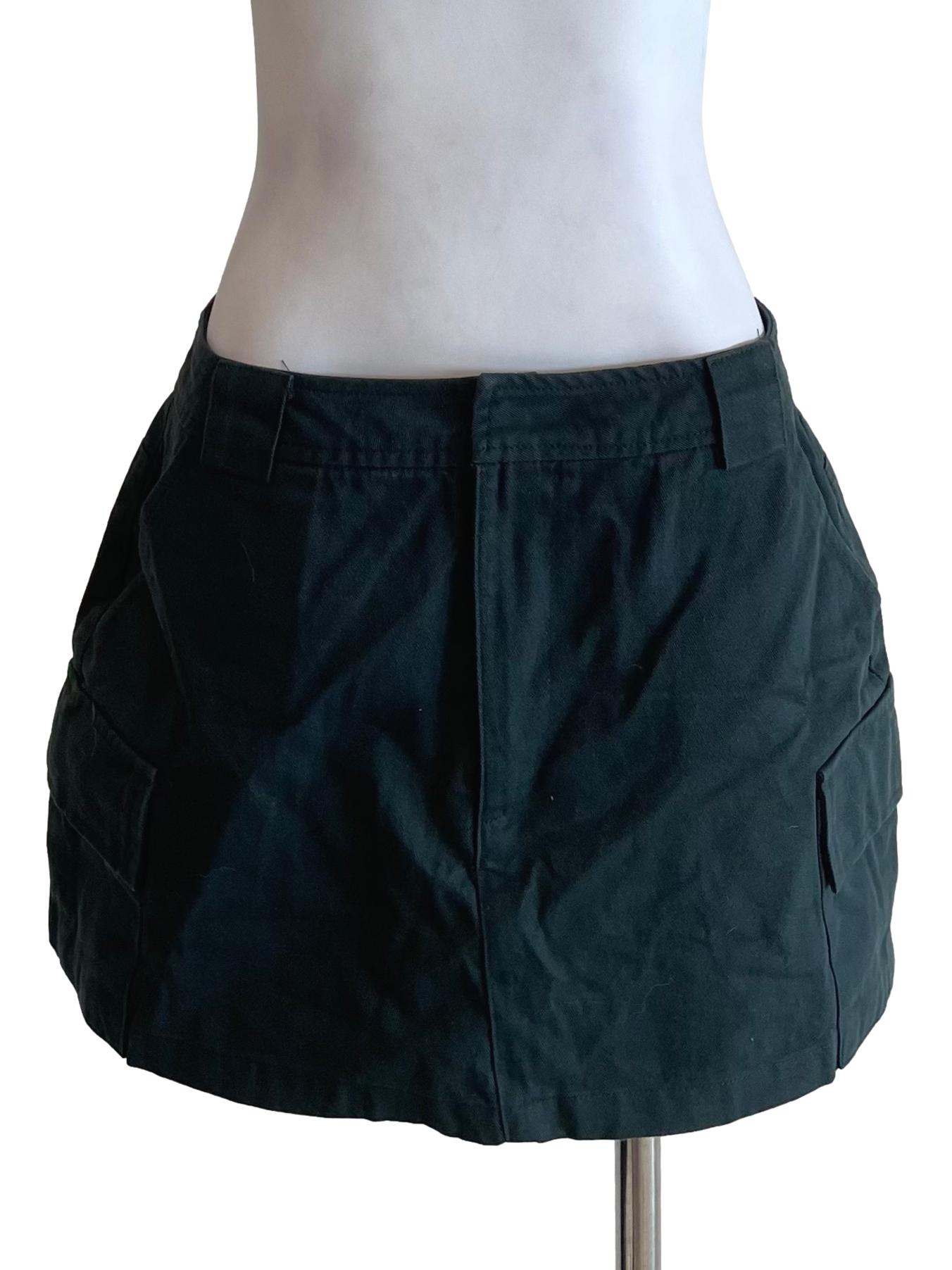 Pine Green Cargo Mini Skirt