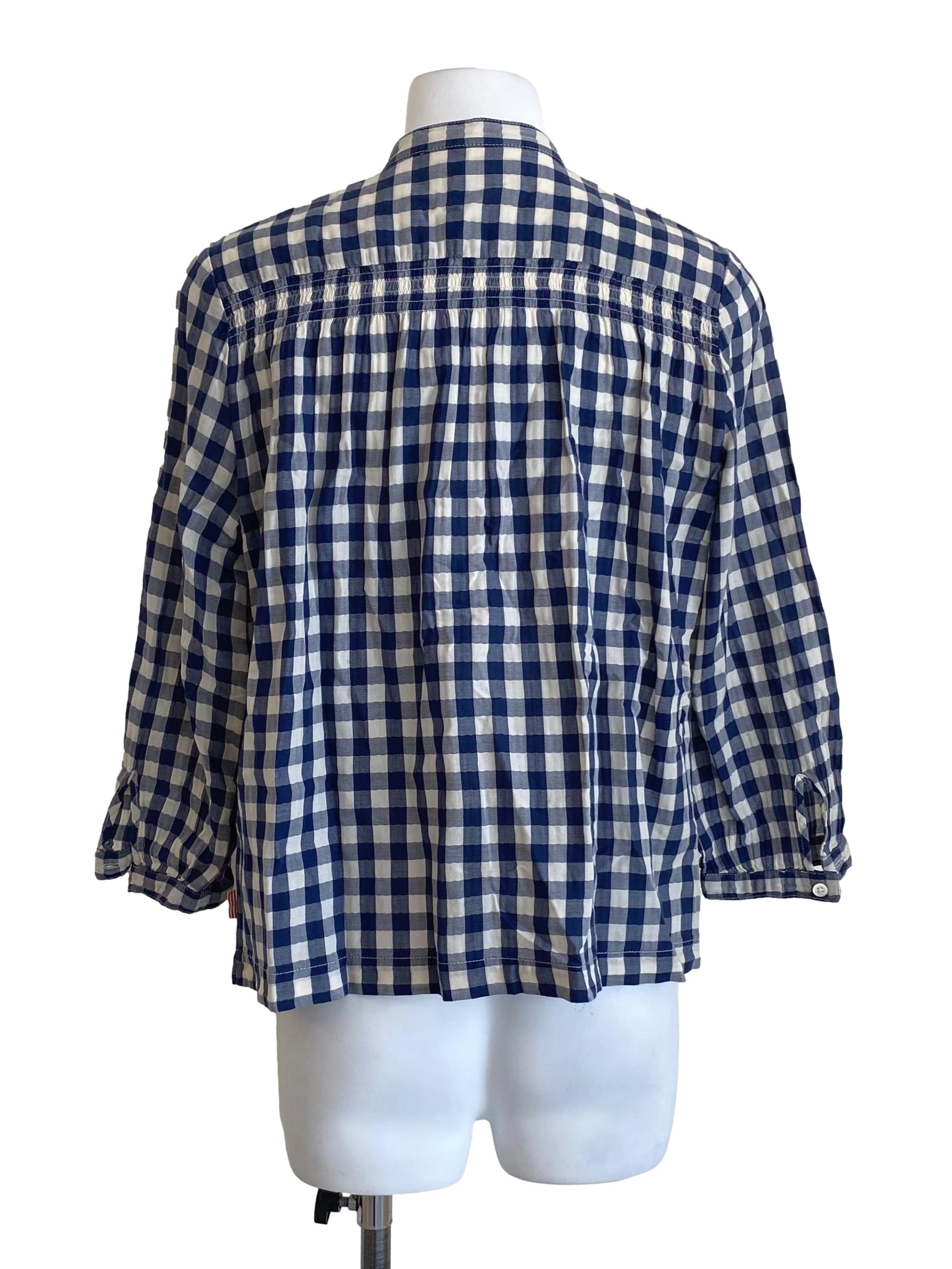 Blue White Checkerboard Blouse