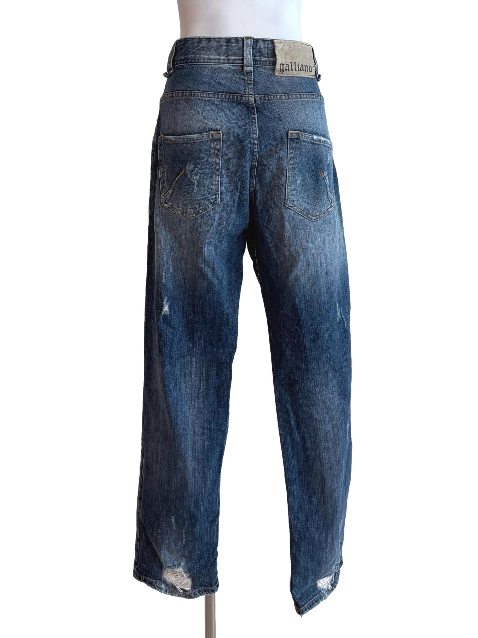 Washed Blue Ripped Slim Fit Jeans