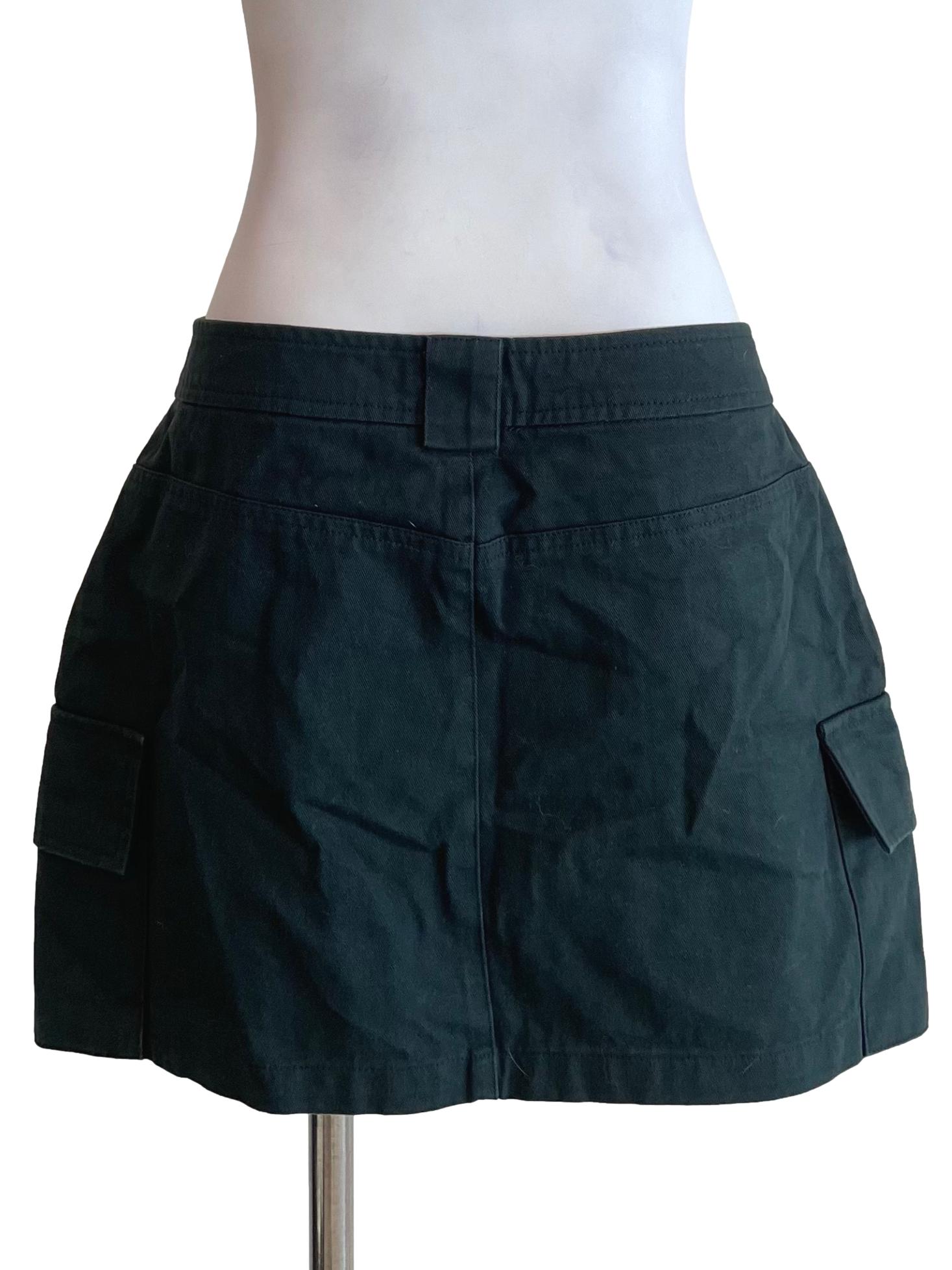 Pine Green Cargo Mini Skirt