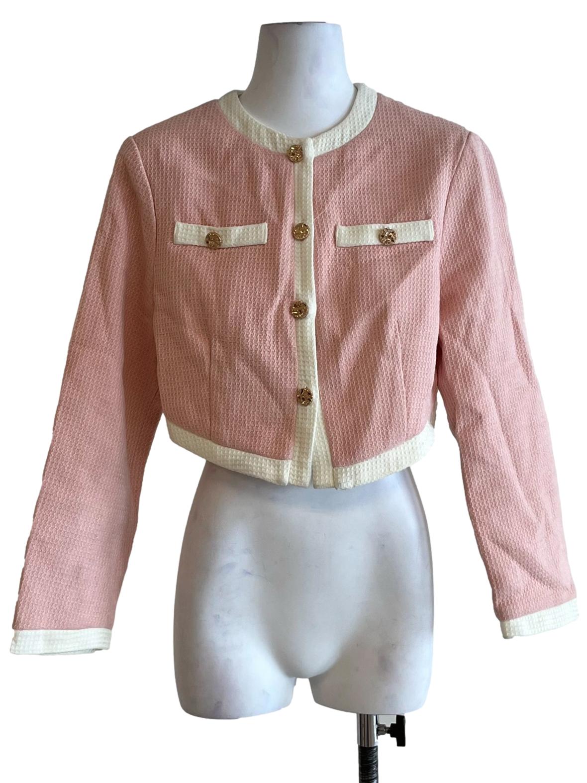 Rose Pink Jewel Neckline Blouse