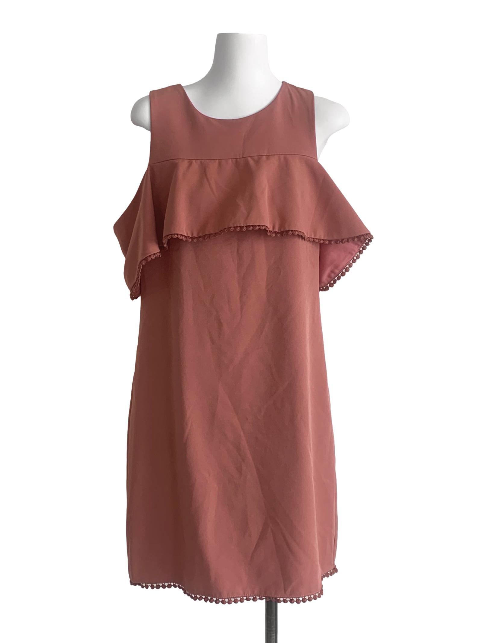 Coral Pink Round Neck Dress TCL