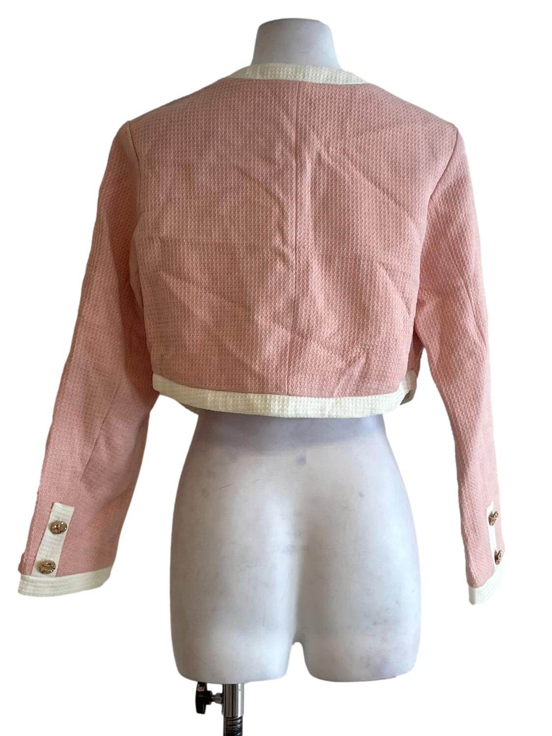 Rose Pink Jewel Neckline Blouse