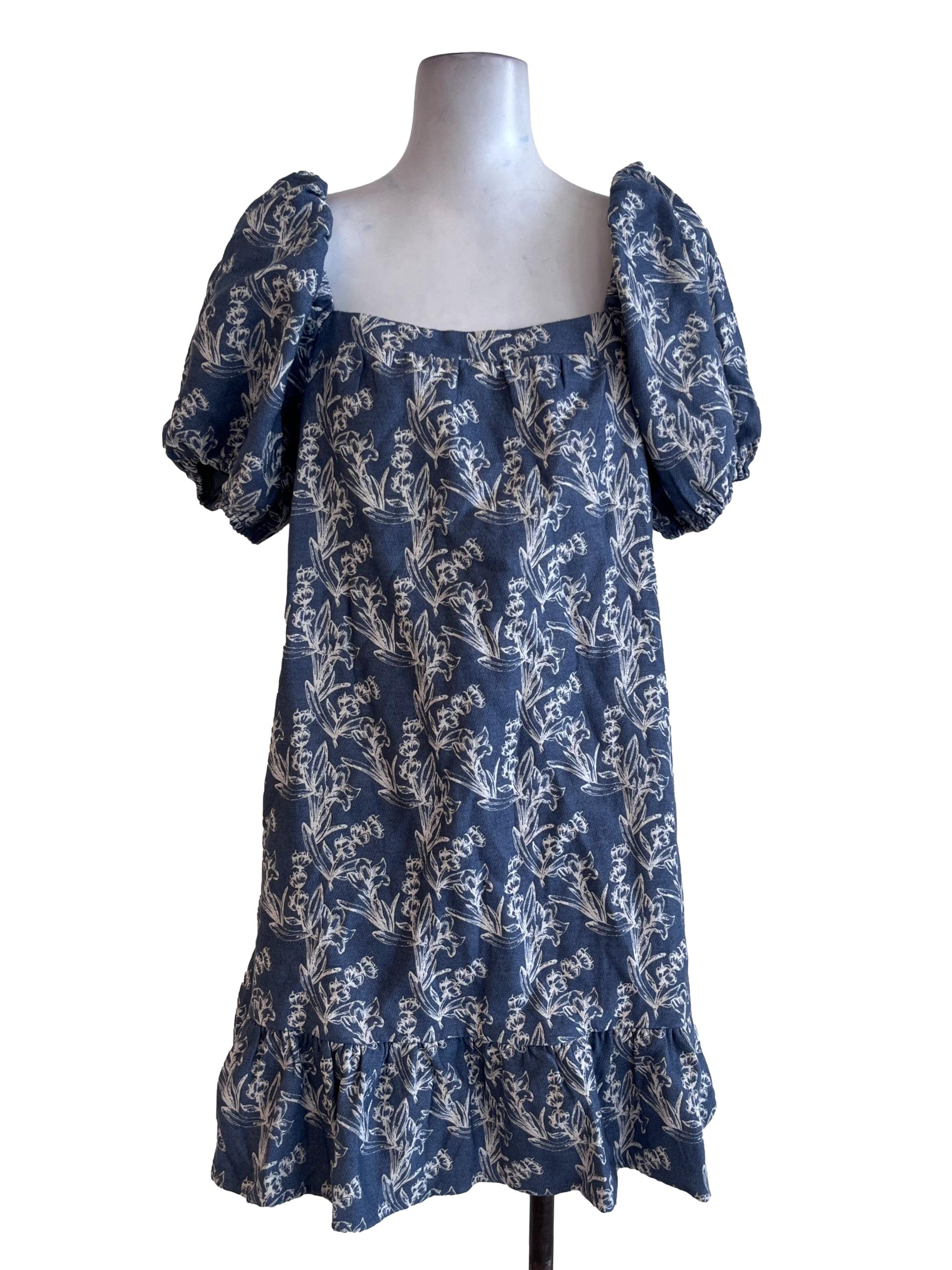 Blue Floral Patterned Dress TCL