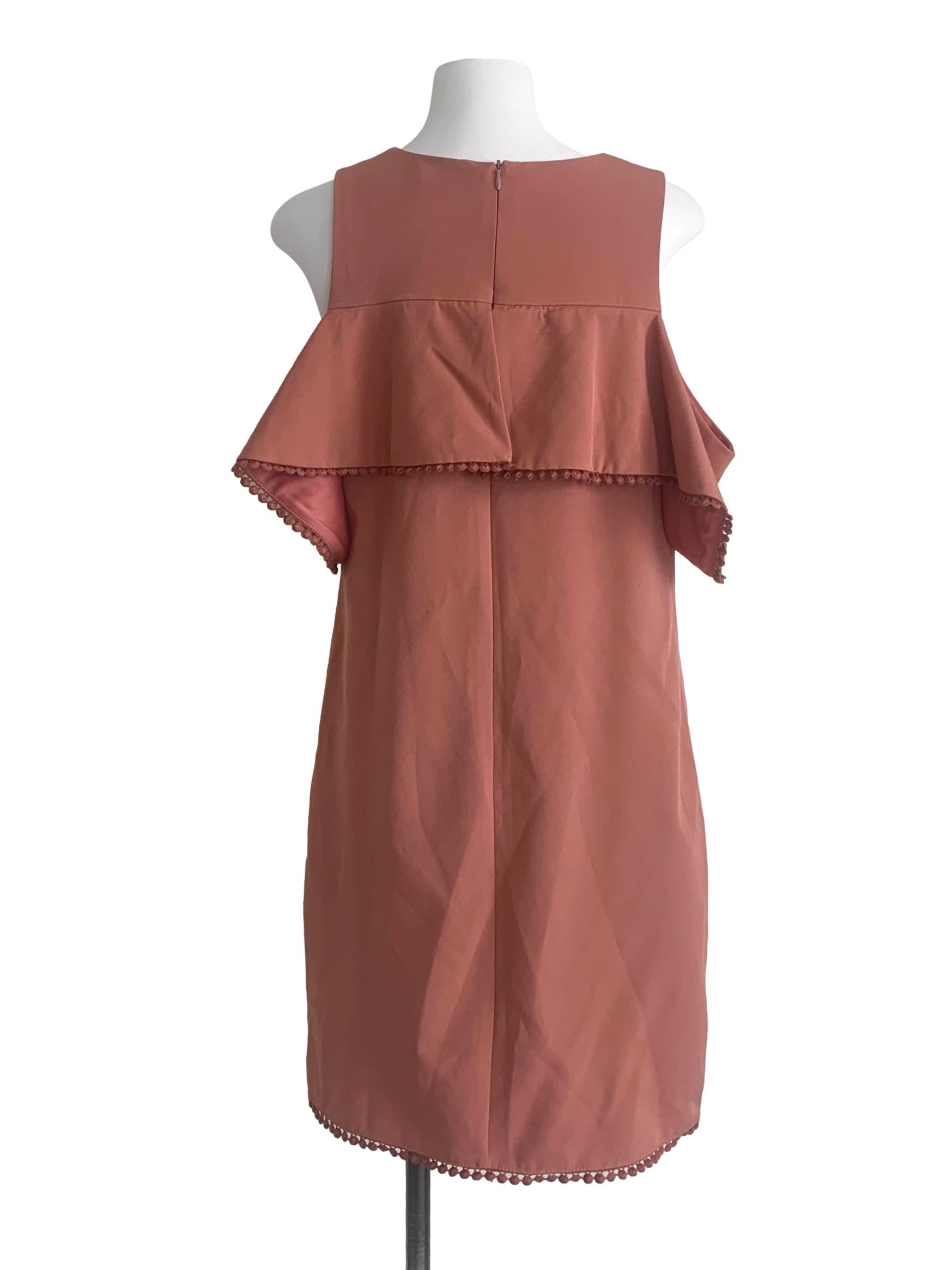 Coral Pink Round Neck Dress TCL