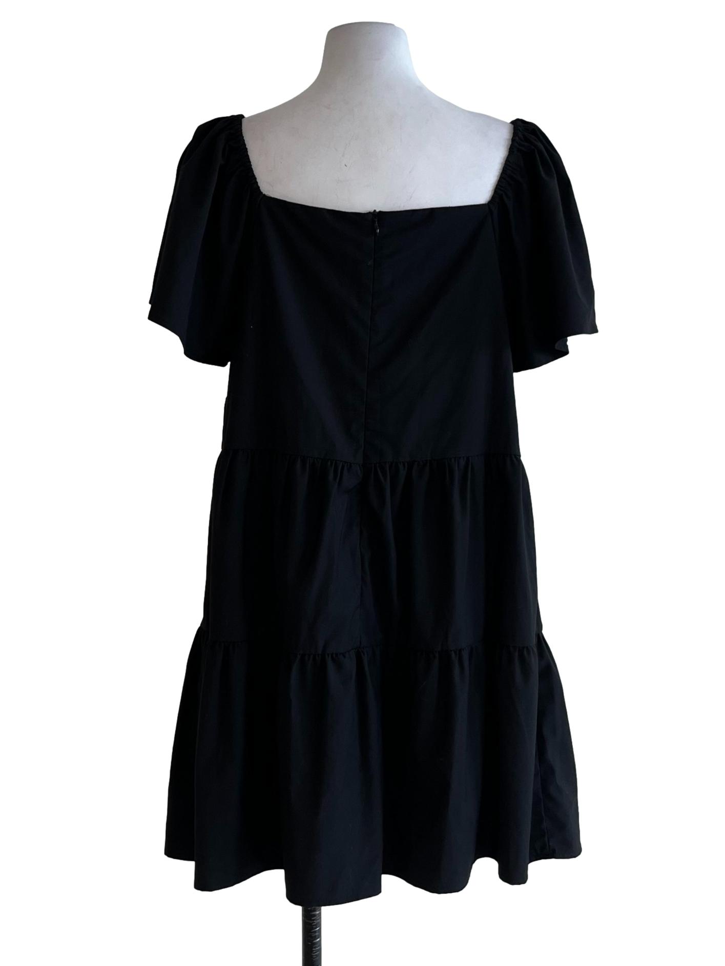 Black V-Neckline Empire Dress