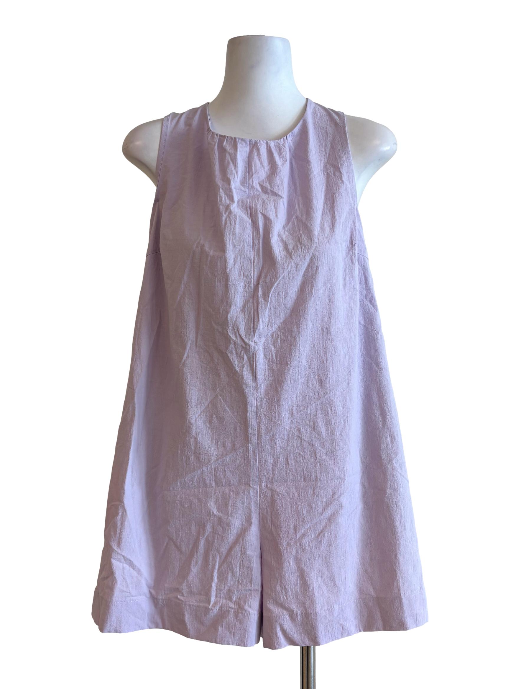 Lavender Sleeveless Round Neck Romper LB