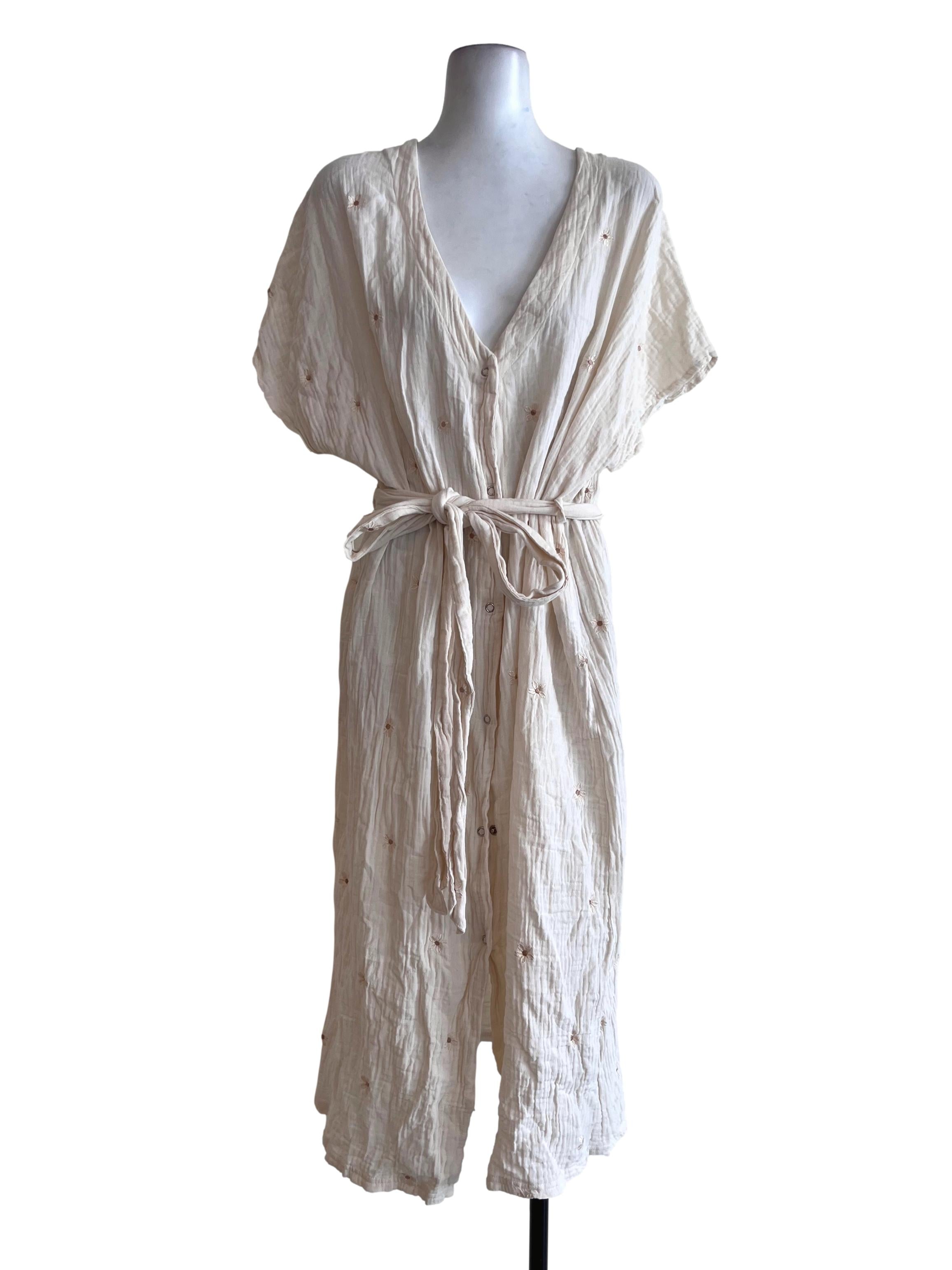 Ivory White Flower Patterned Dress