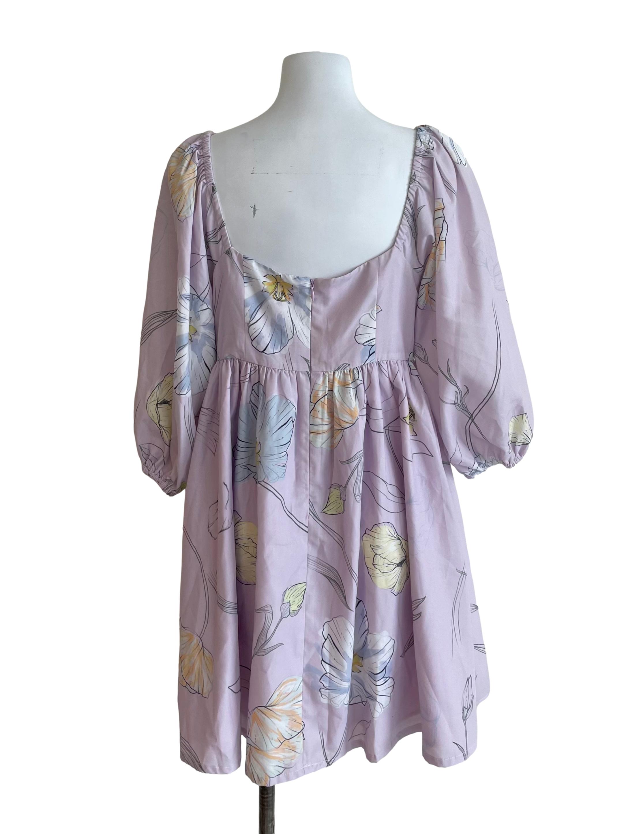 Lilac Floral Babydoll Dress
