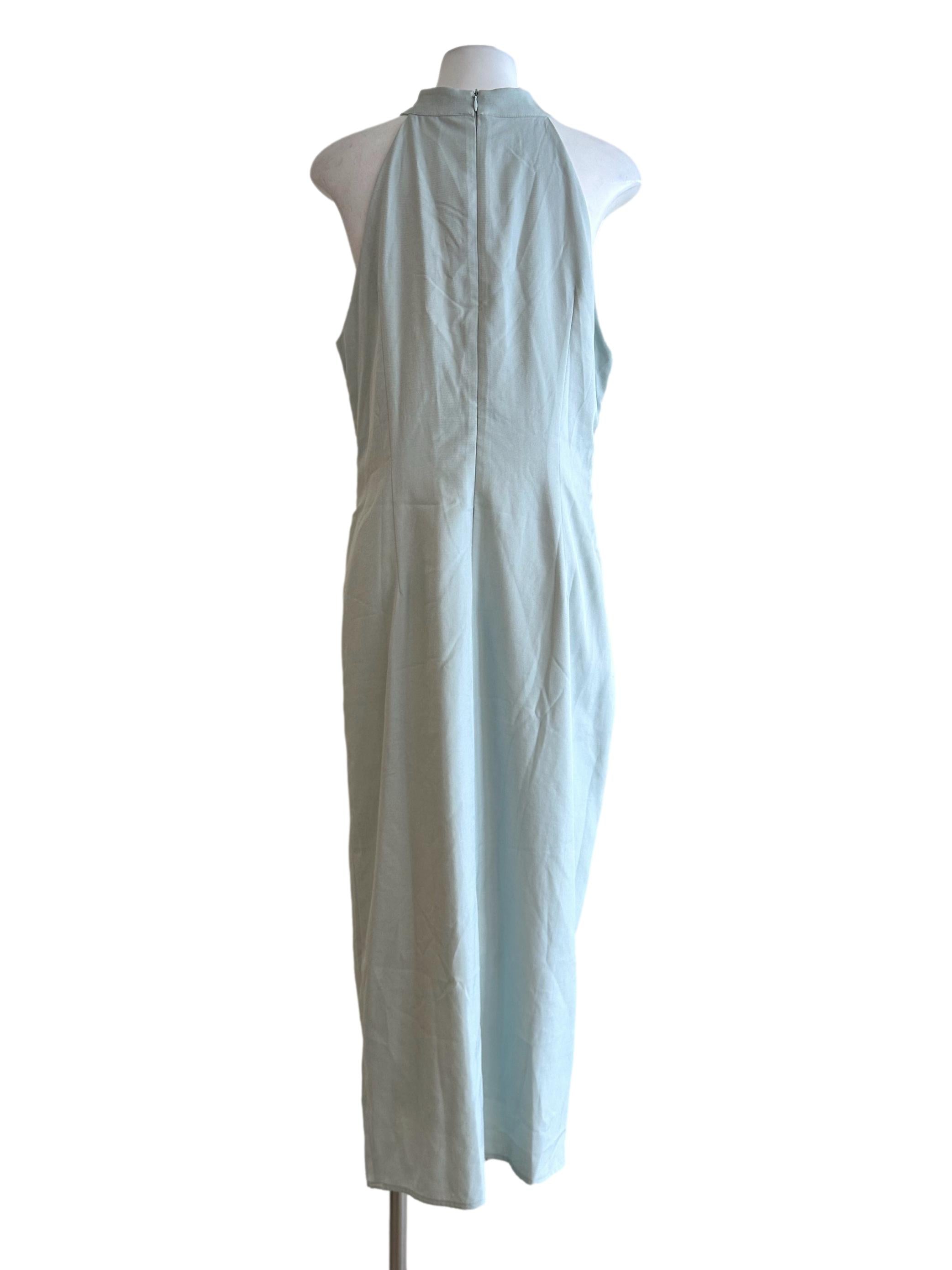 Mint Green Padded Halter Maxi Dress
