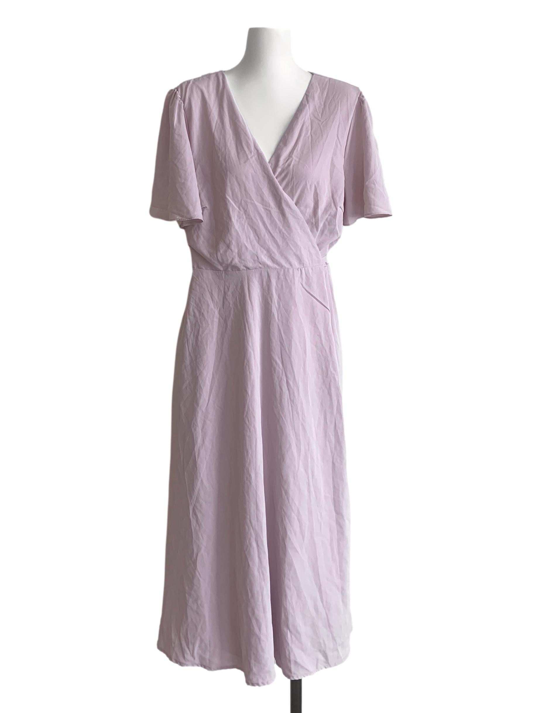 Flamingo Pink V Neck Dress