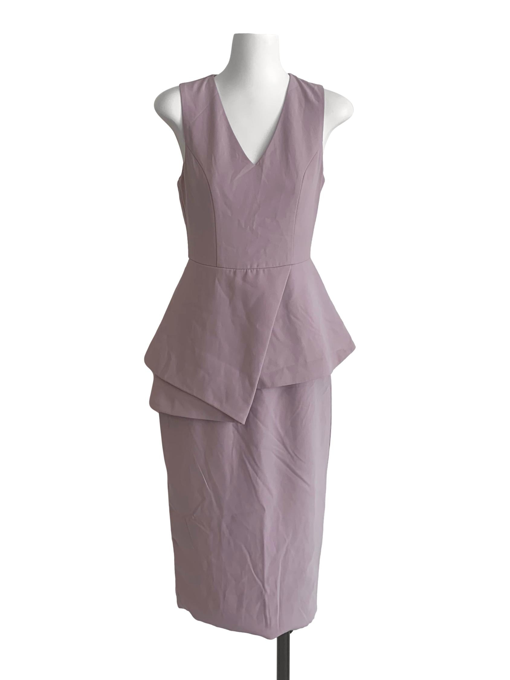 Mauve Purple Peplum Dress LB