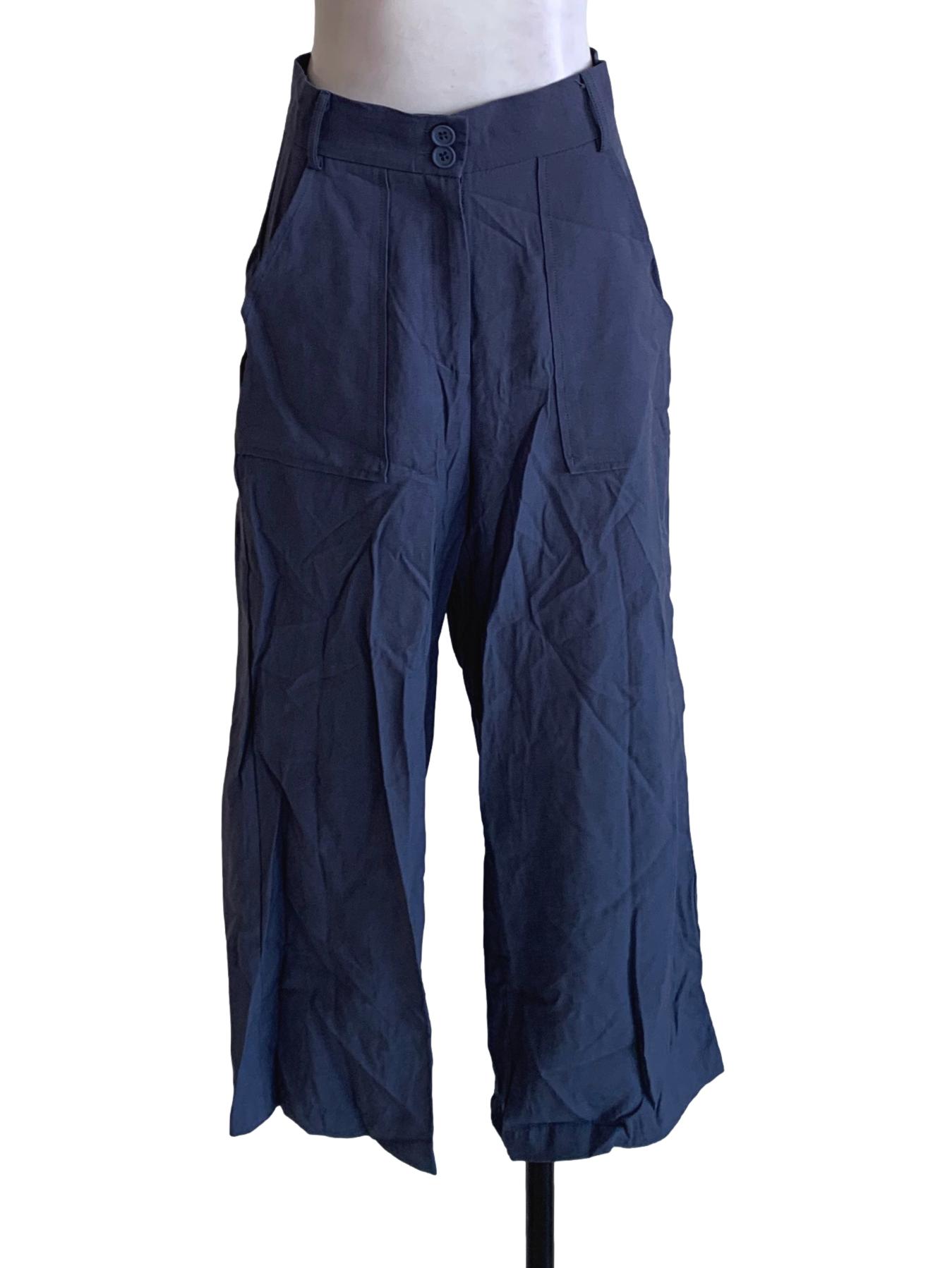 Navy Blue Square Neckline Jumpsuit TTR