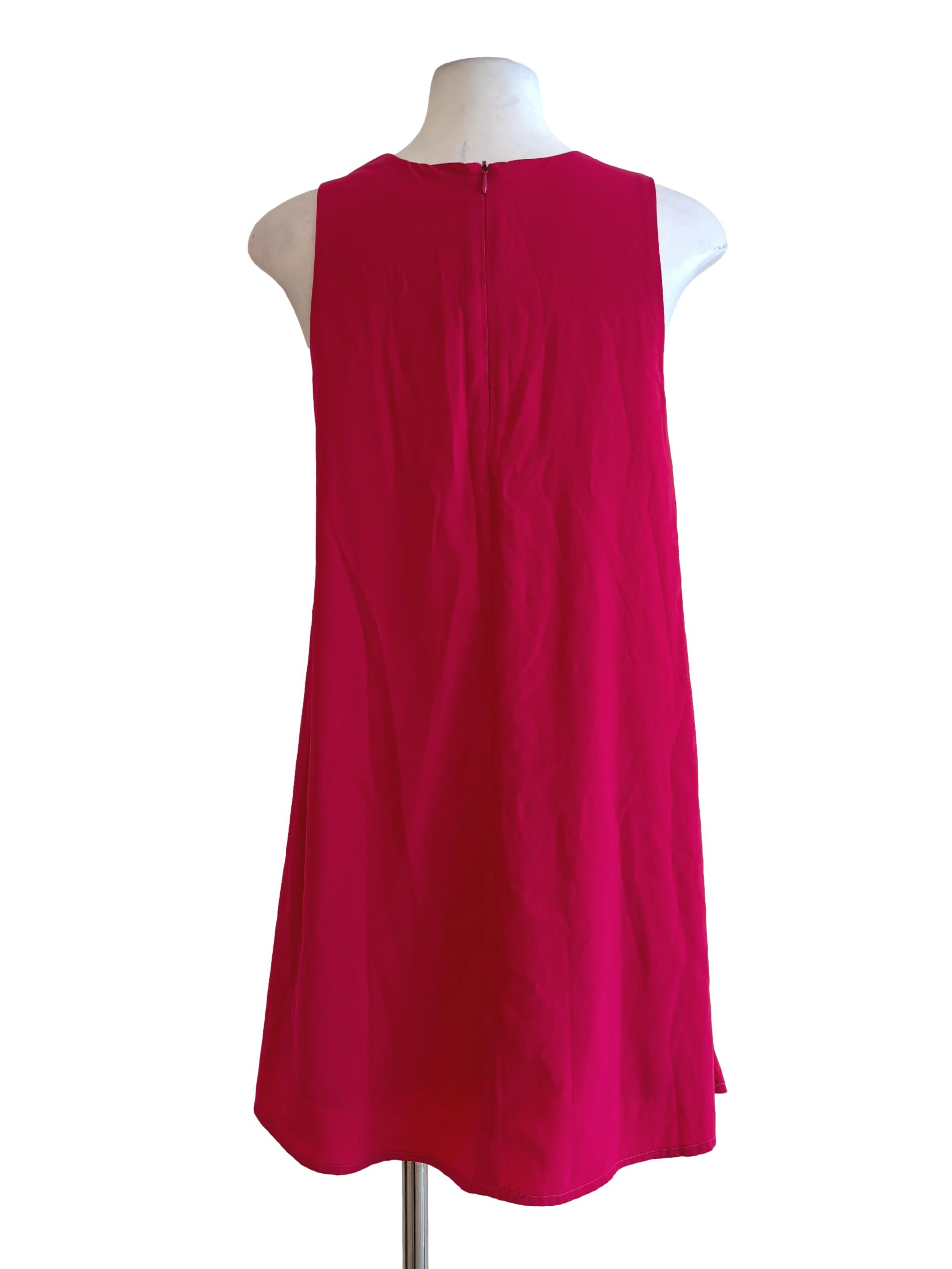 Hot Pink Sleeveless Shift Dress