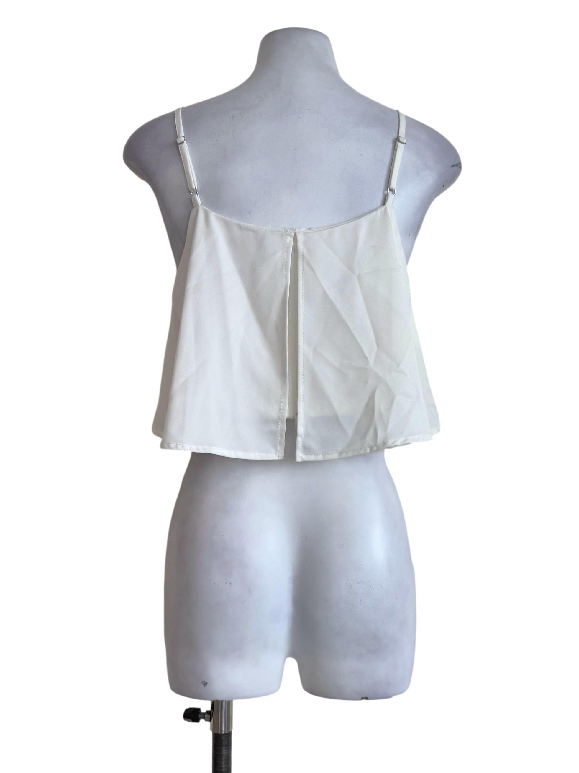 Milk White Flare Sleeveless Crop Top