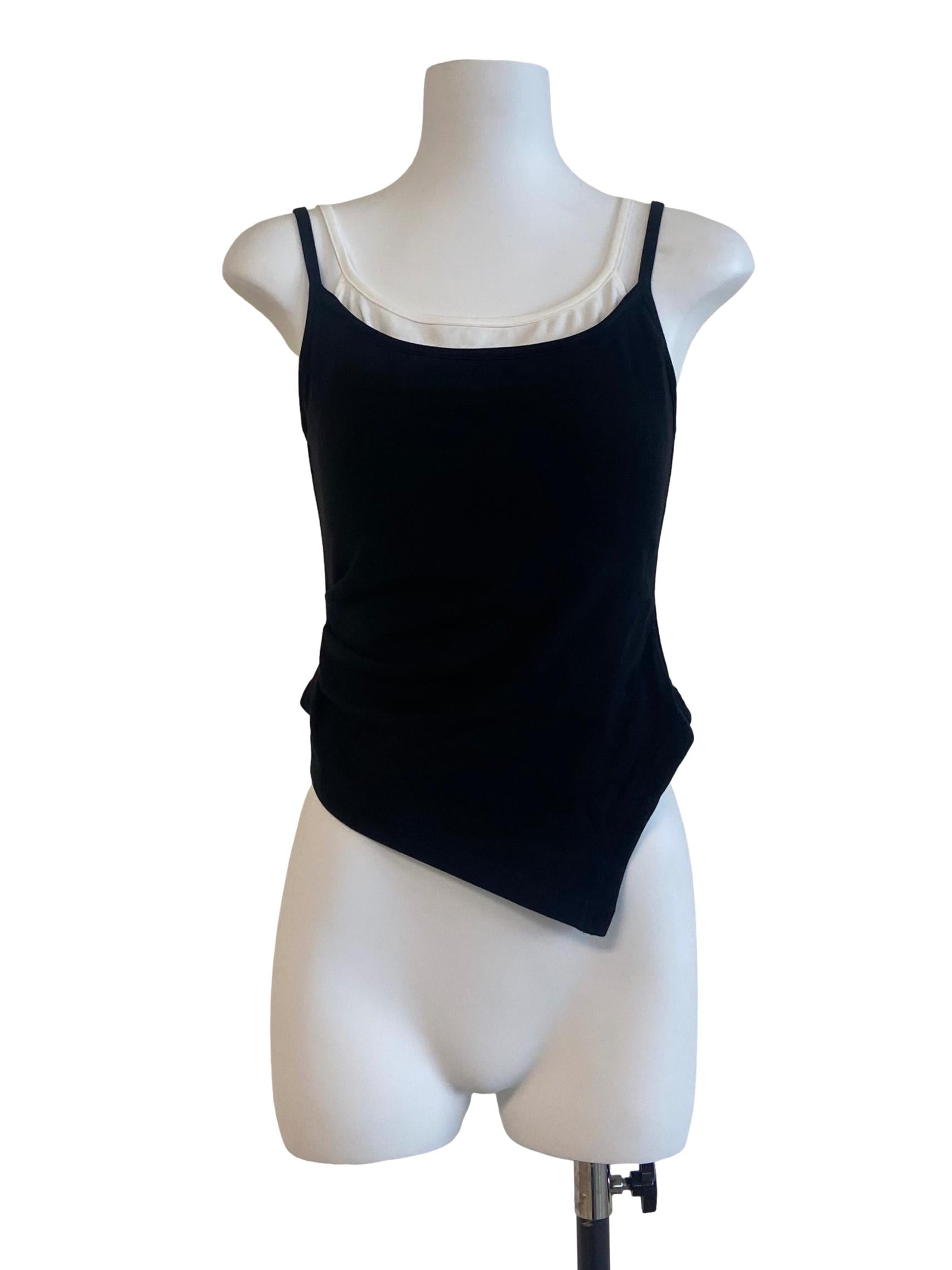 Black Sleeveless Asymmetric Top