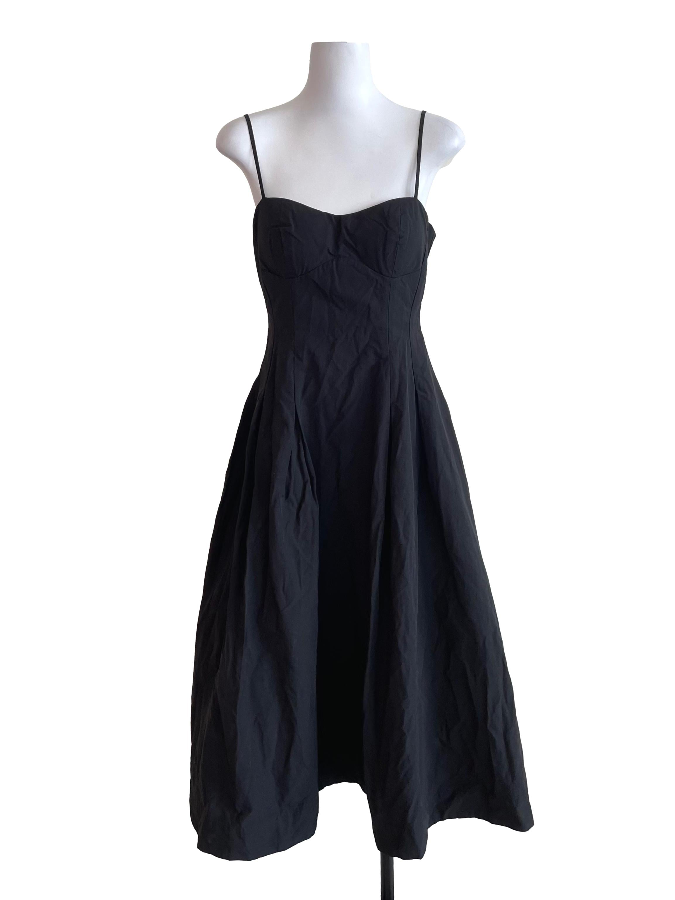 Black Bustier Pleated Full Circle Dress