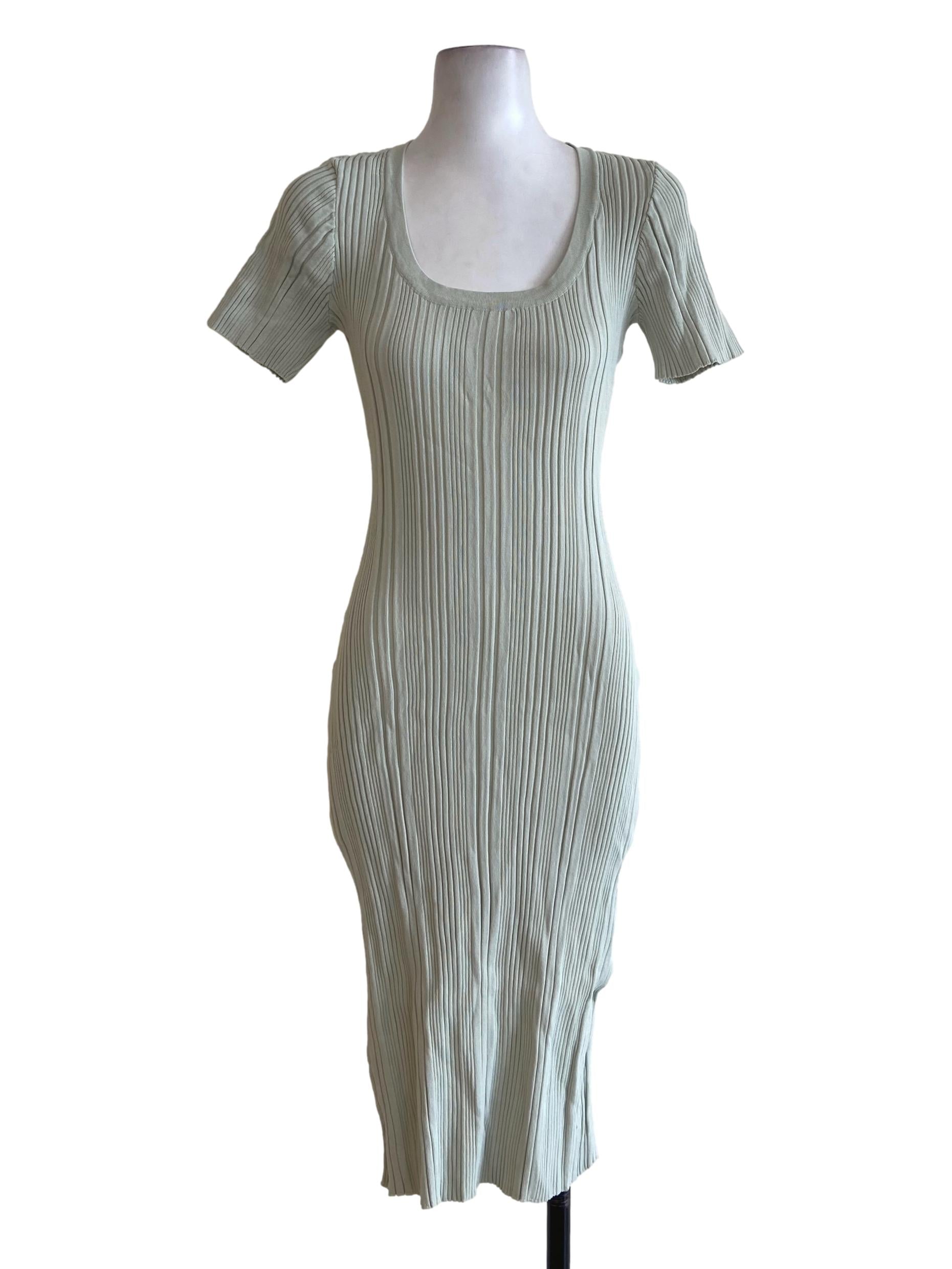 Pistachio Green Candy Stripe Stretchable Bodycon Dress