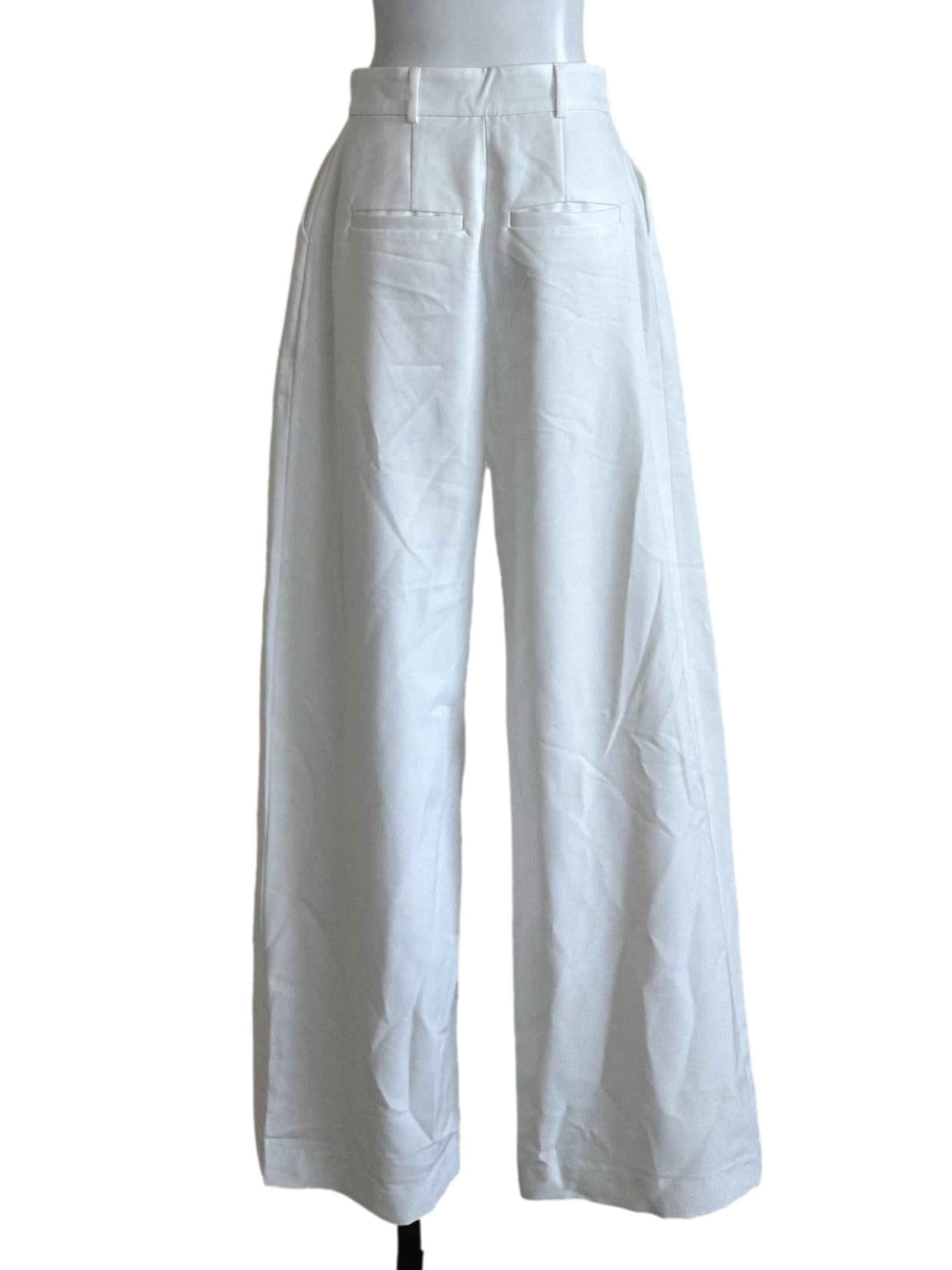 Ivory White Formal High Waist Pants
